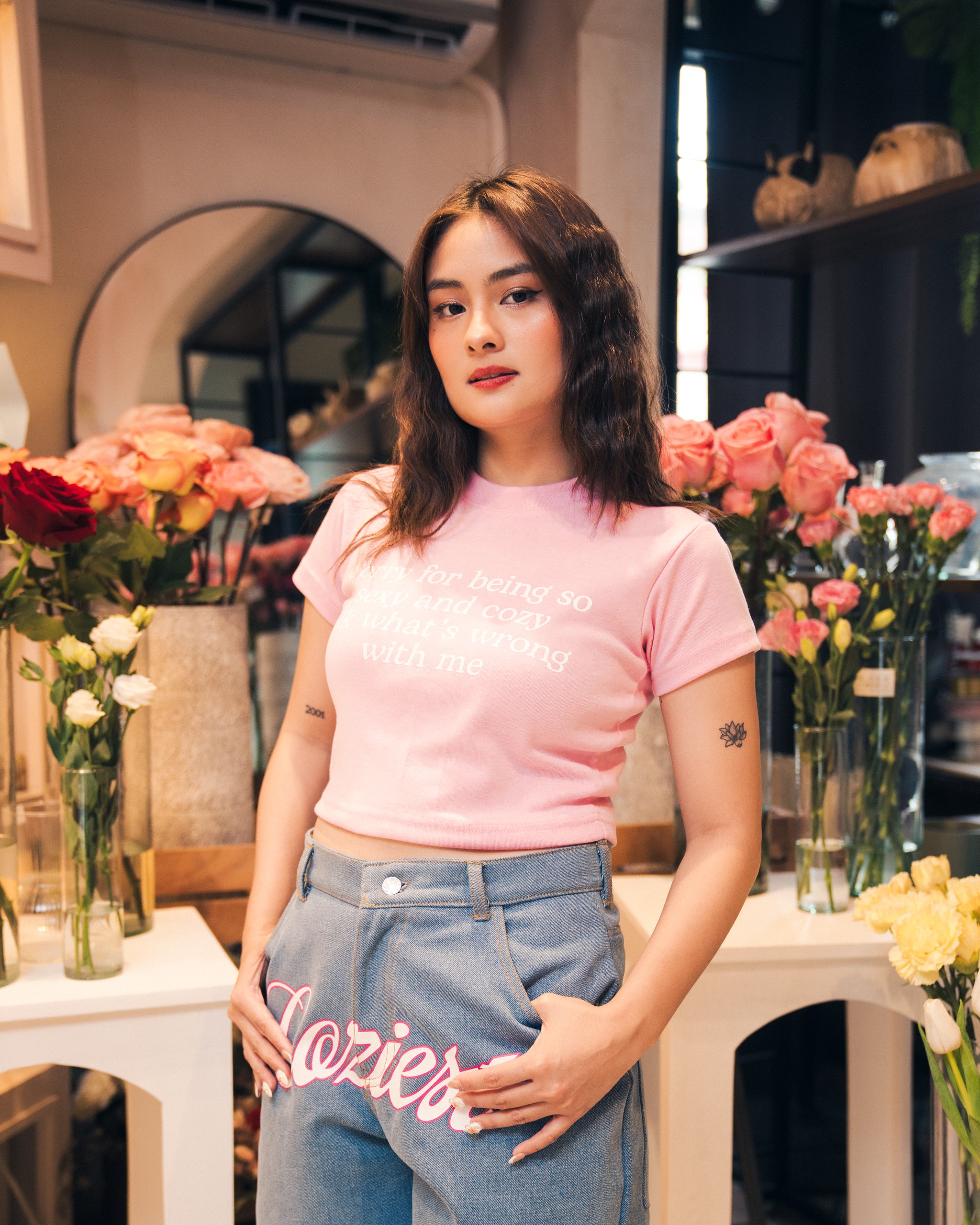 "So Cozy" Crop Top in Pink Colorway