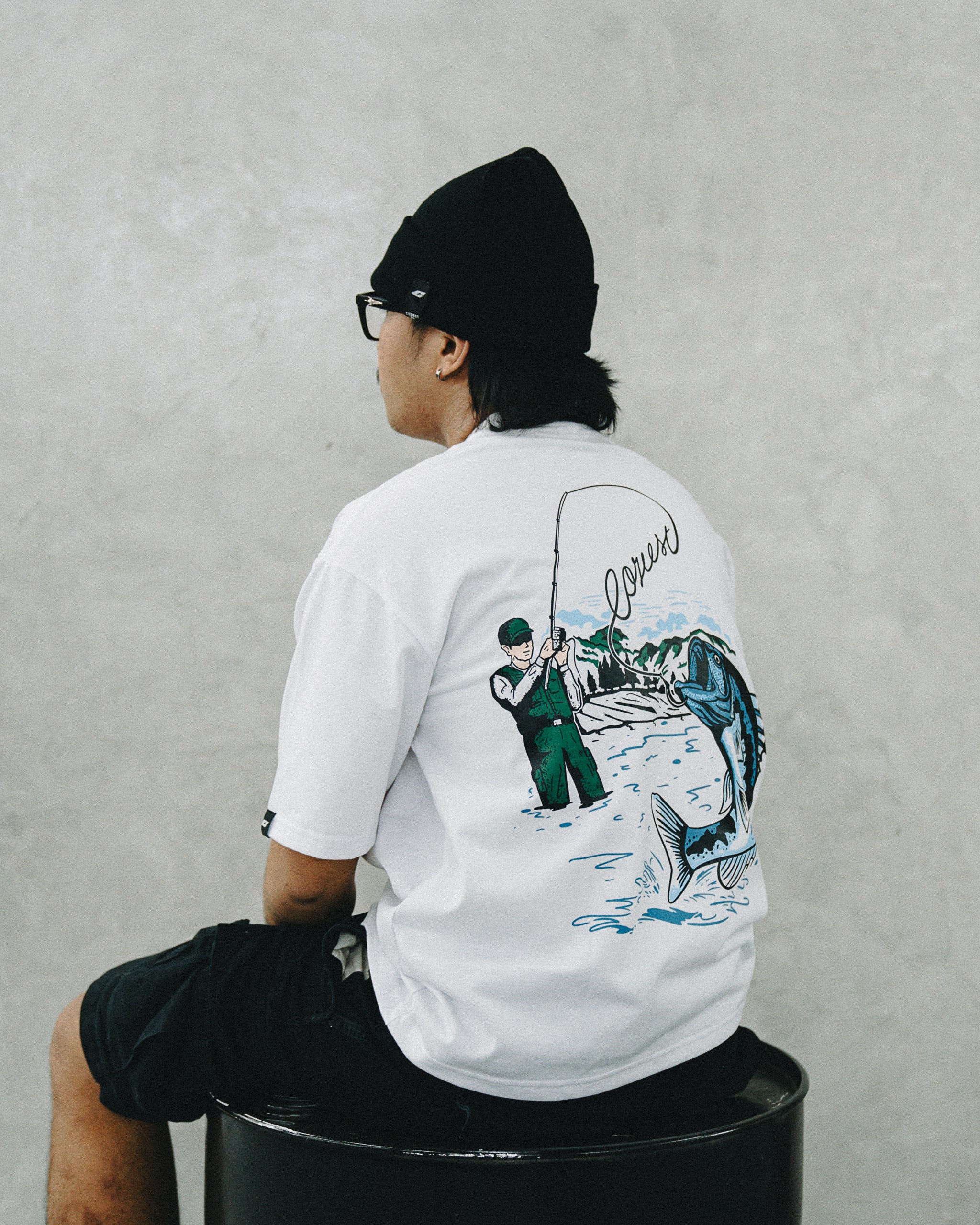 "Fisherman" Tee in White Colorway