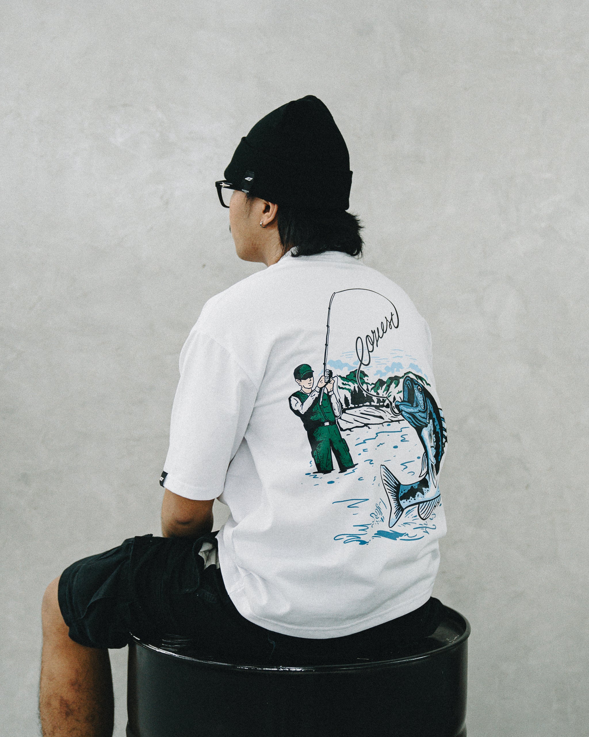 "Fisherman" Tee in White Colorway