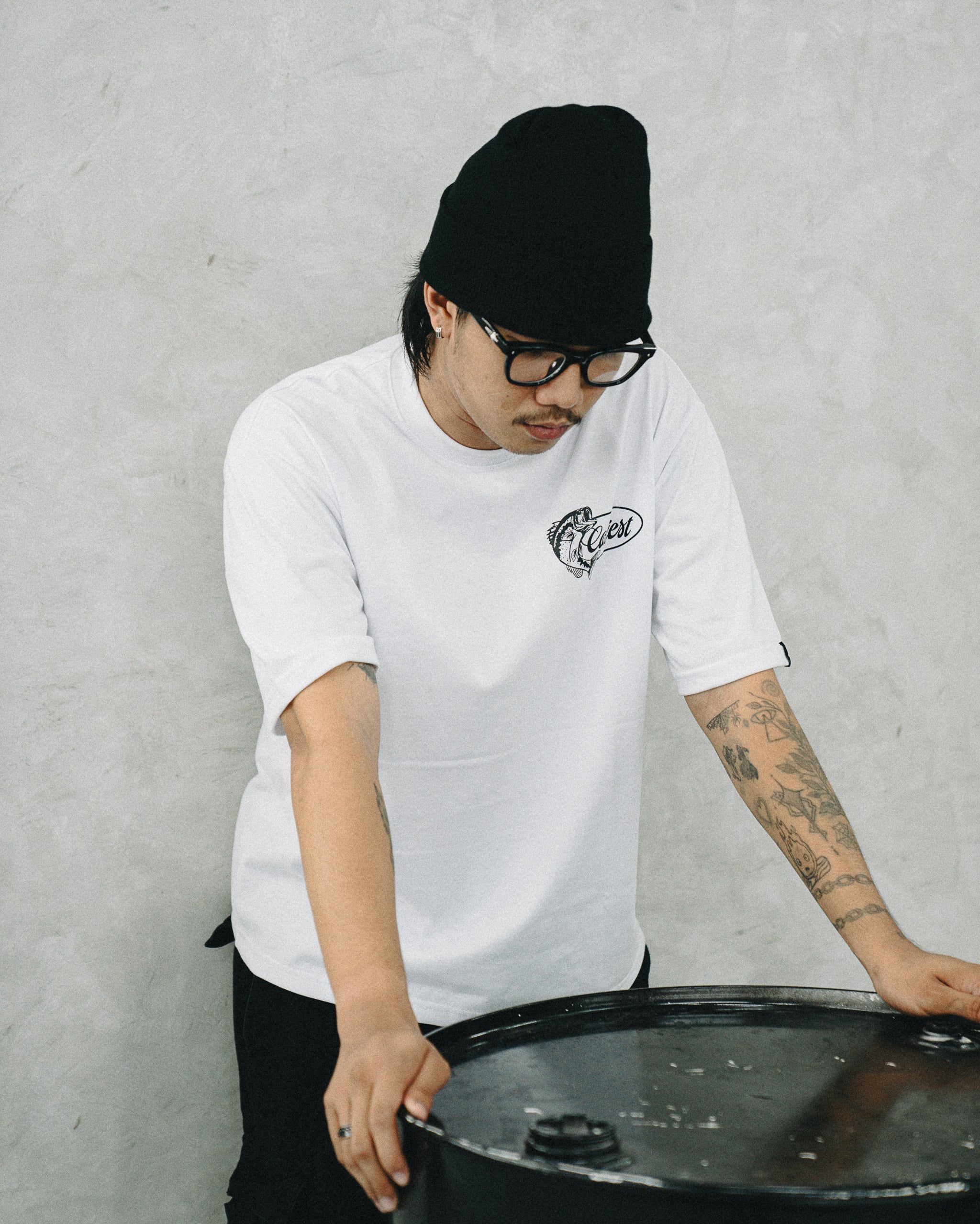 "Fisherman" Tee in White Colorway