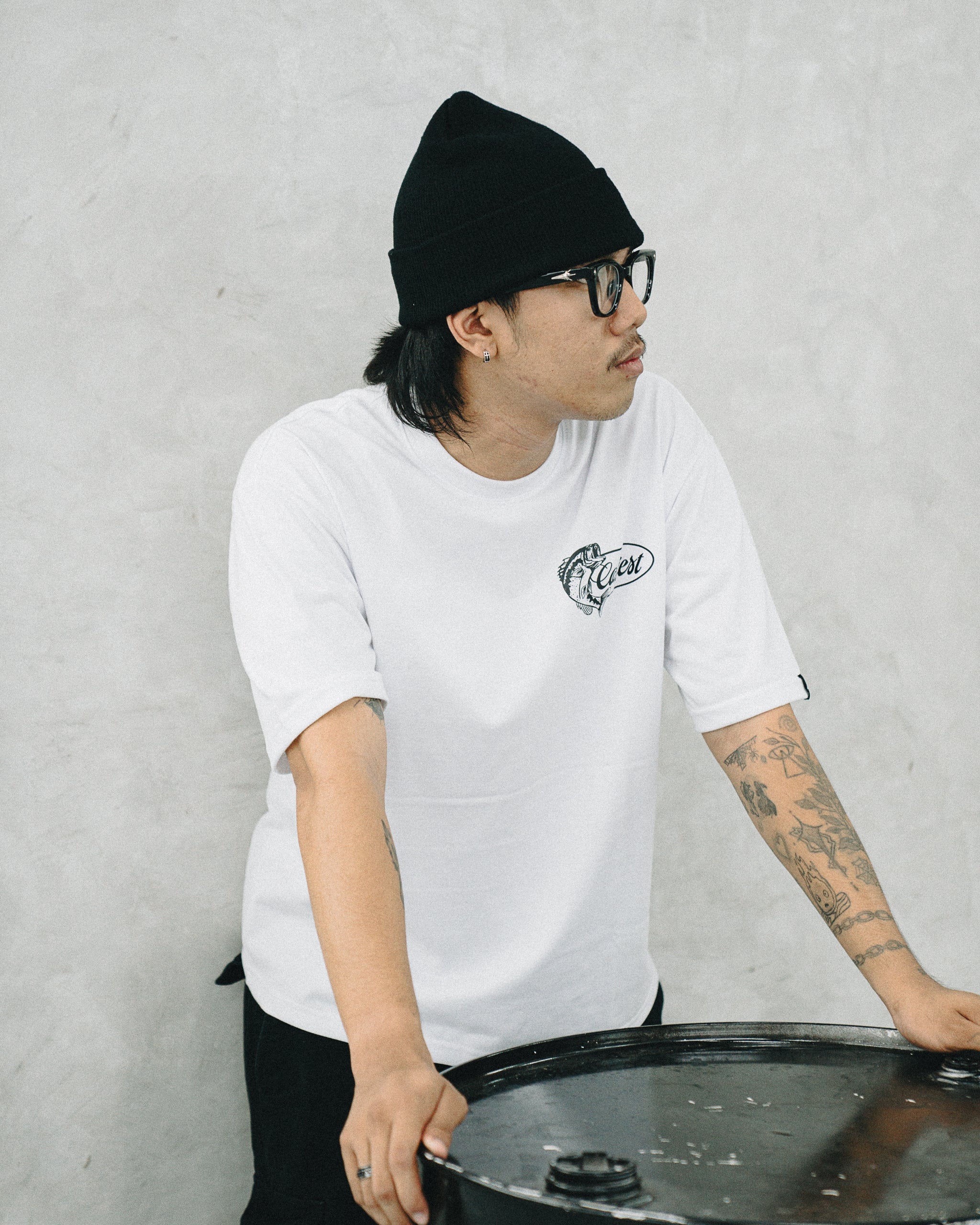 "Fisherman" Tee in White Colorway