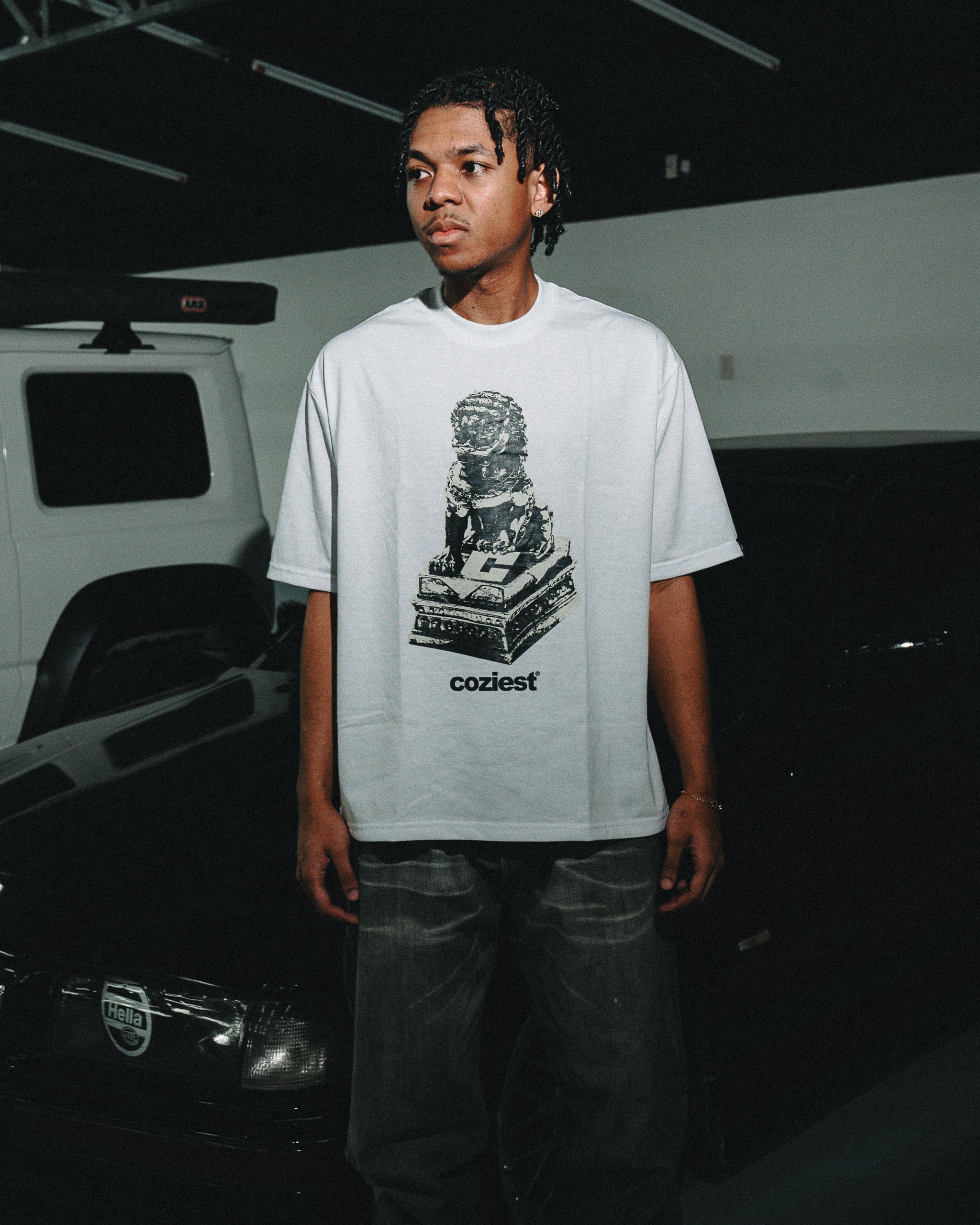 "Foo Dog" Tee in White Colorway