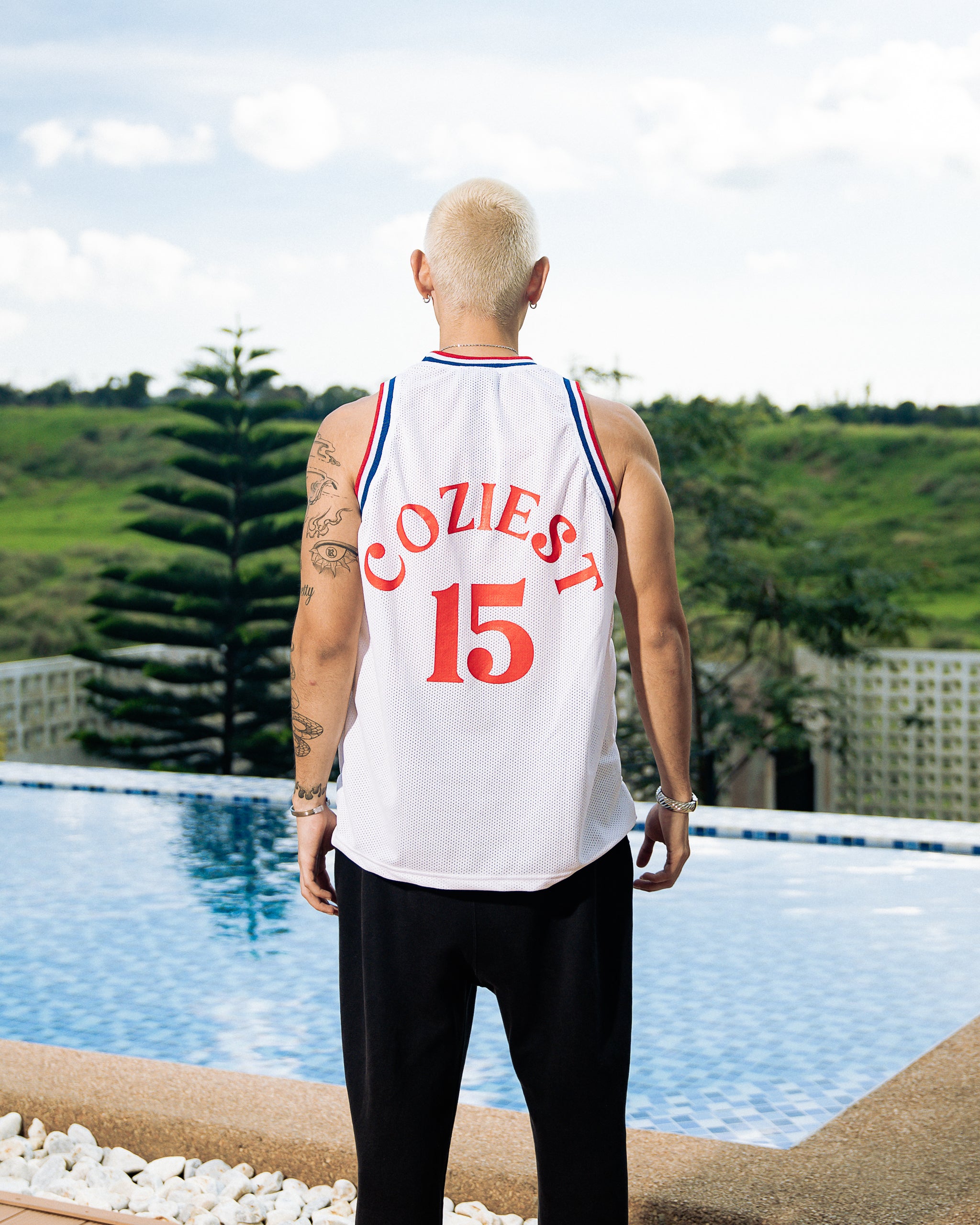 'Philly" Jersey Sando in White Colorway
