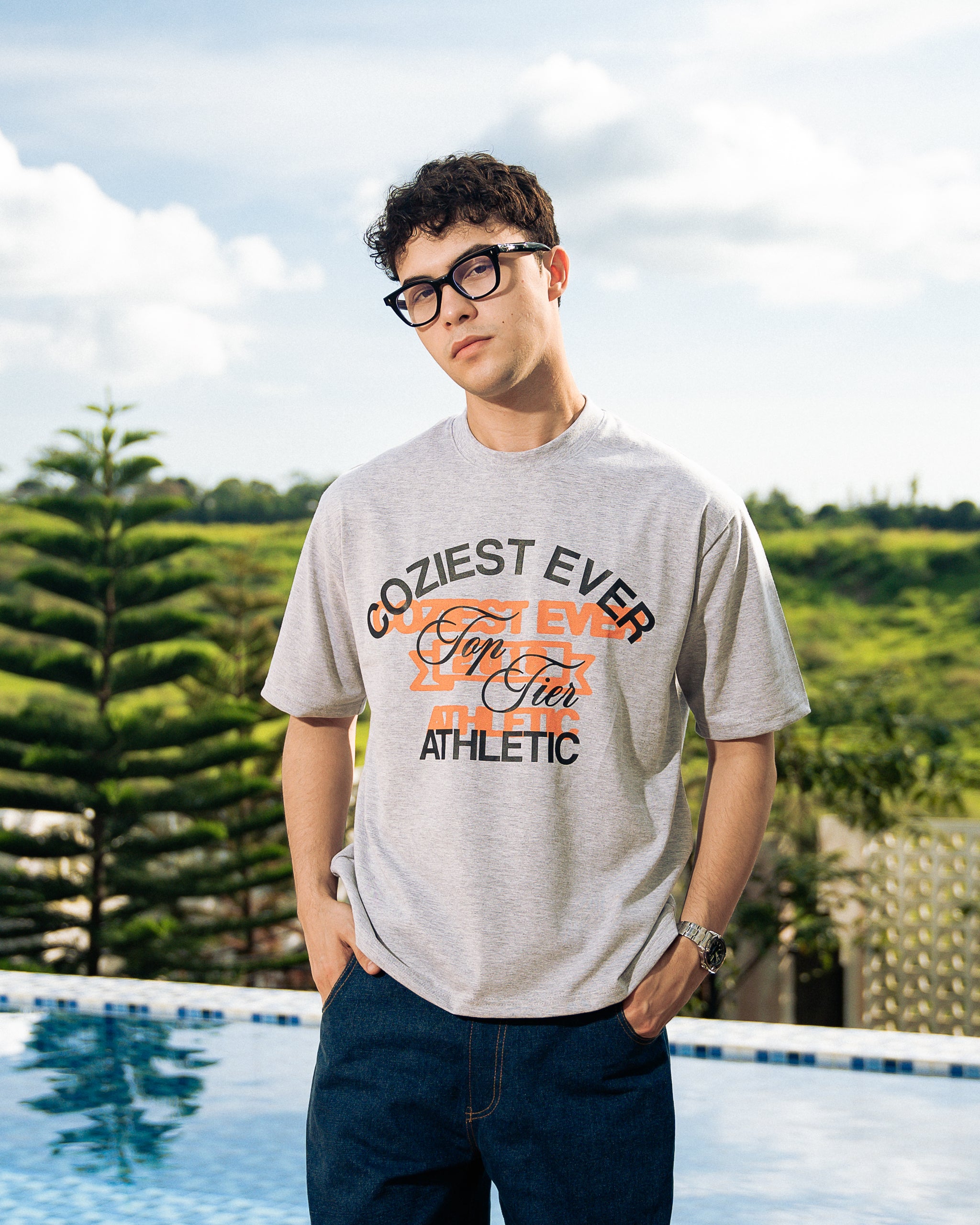"Athletic" Tee in Heather Gray Colorway