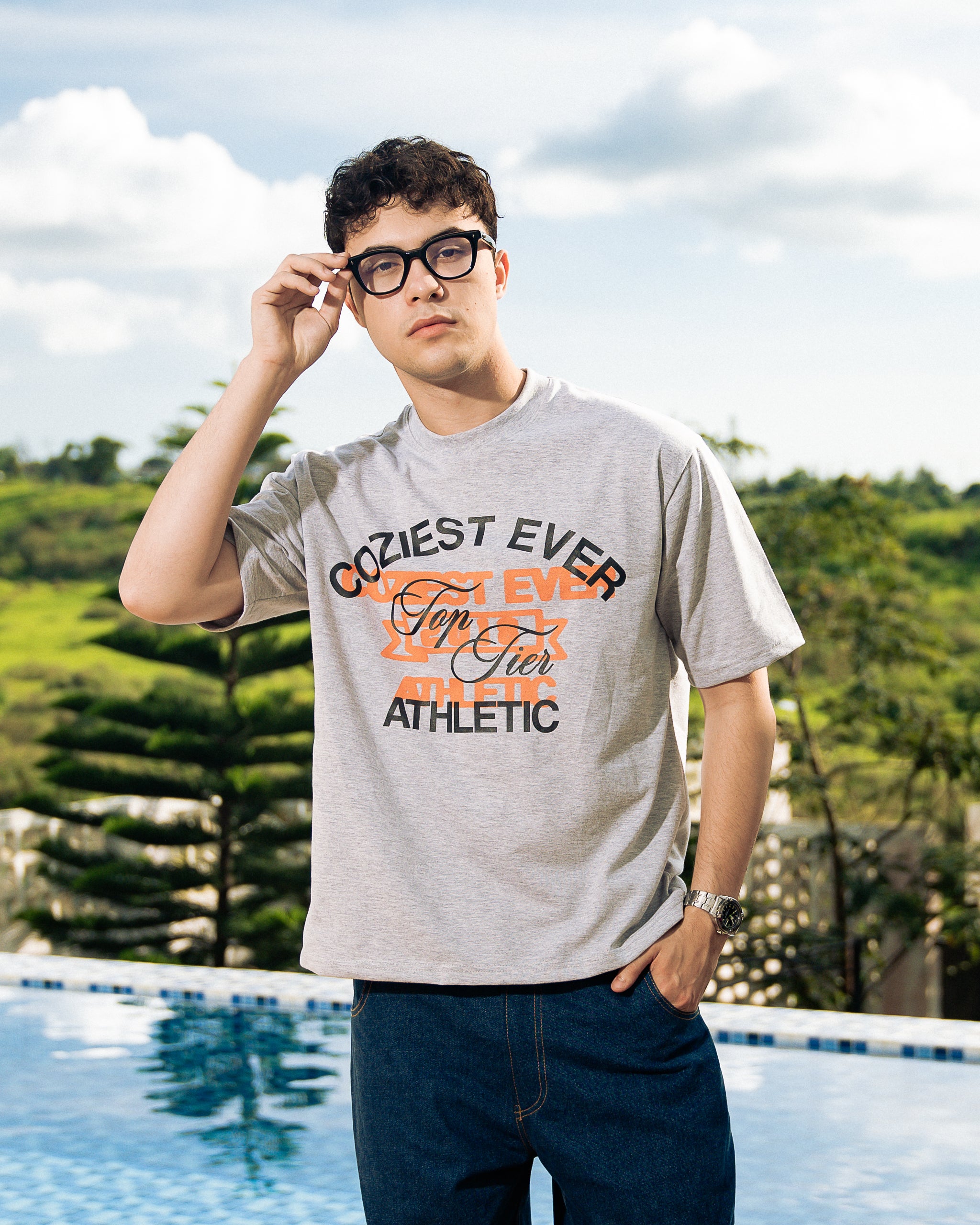 "Athletic" Tee in Heather Gray Colorway