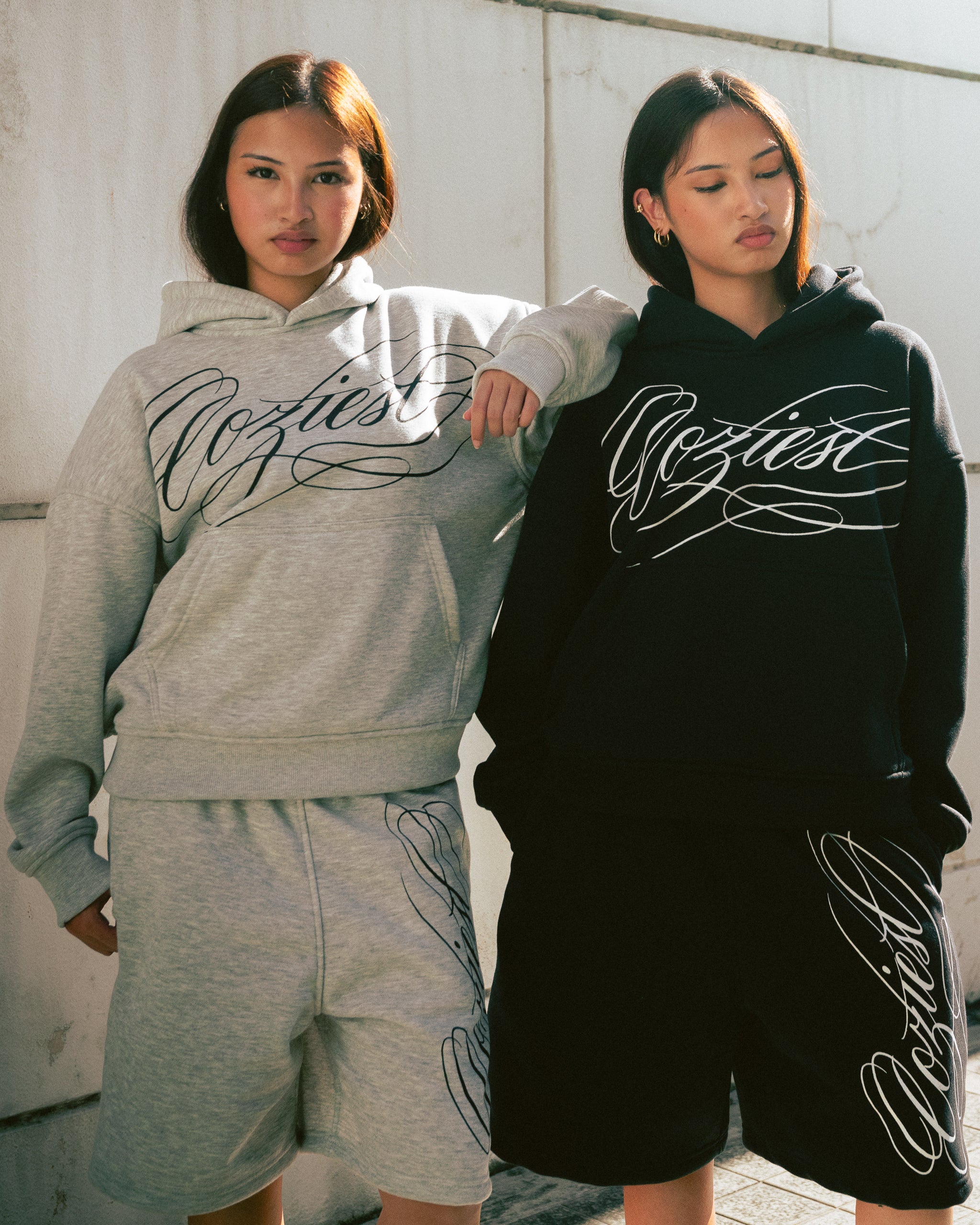 "Ink" Sweatshort in Black and Heather Gray Colorway