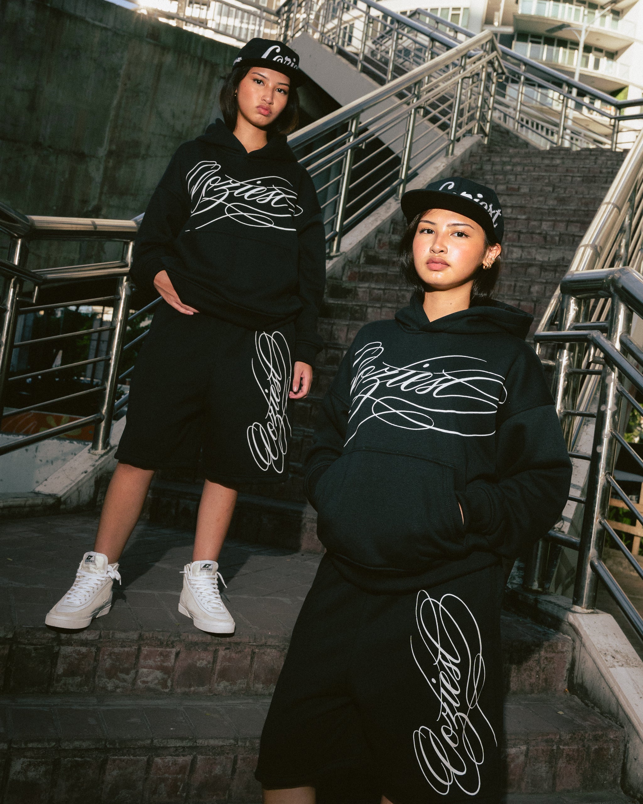 "Ink" Hoodie in Black and Heather Gray Colorway