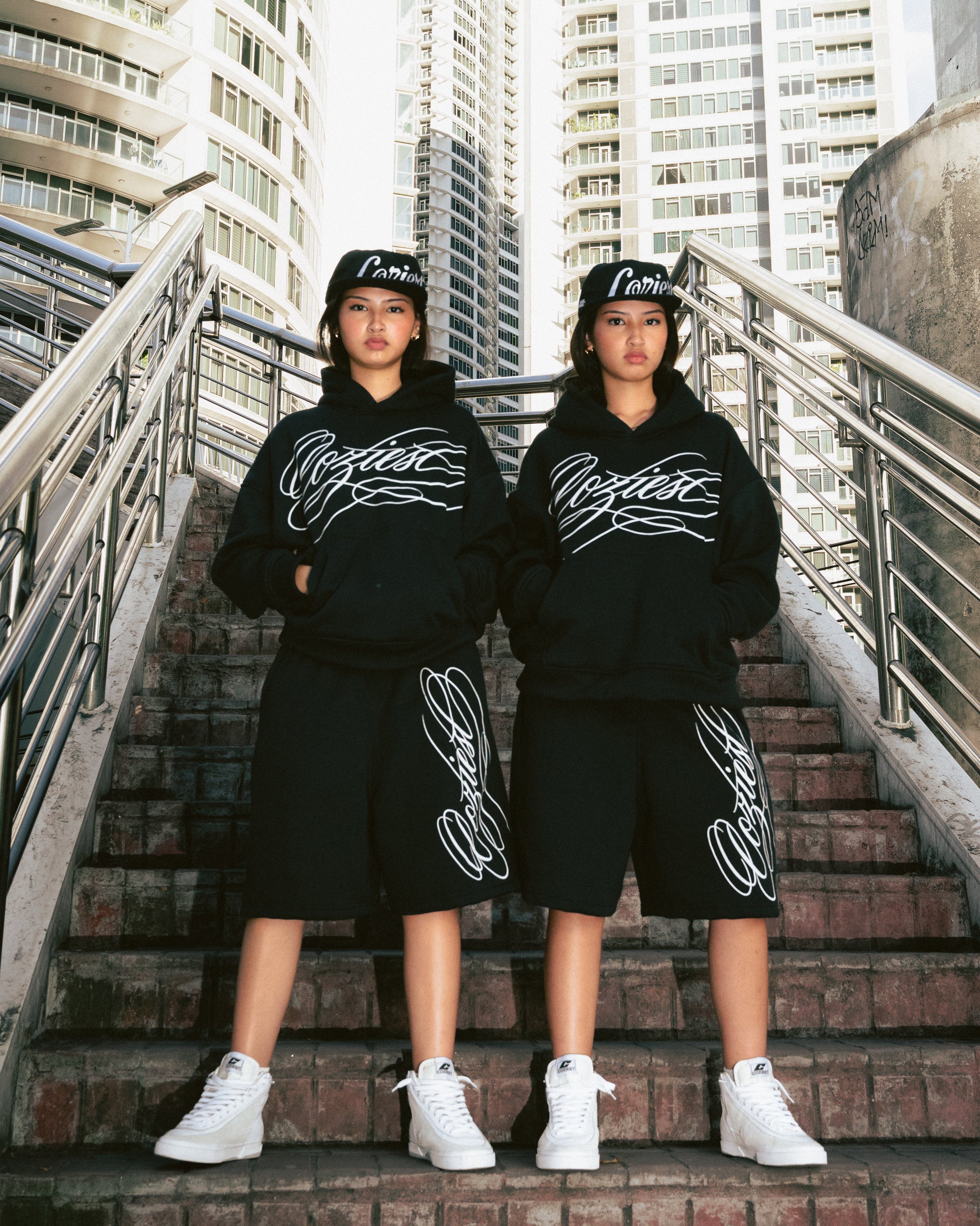 "Ink" Hoodie in Black and Heather Gray Colorway