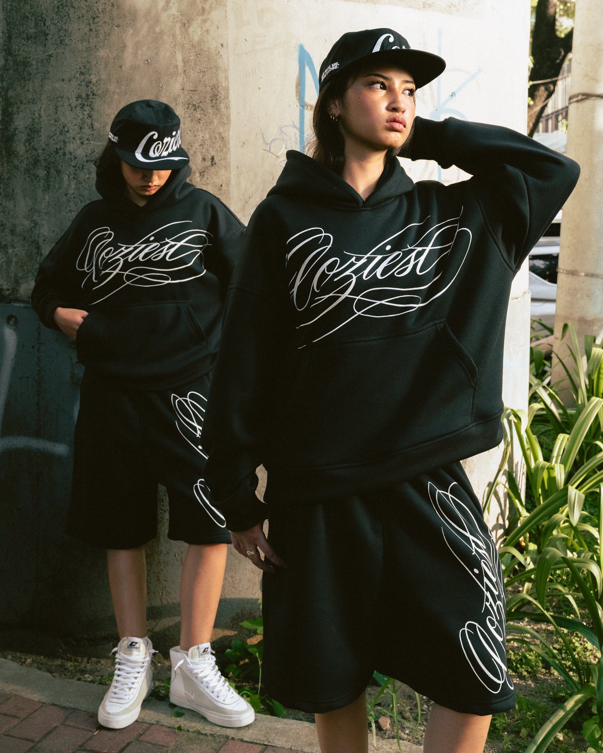 "Ink" Hoodie in Black and Heather Gray Colorway