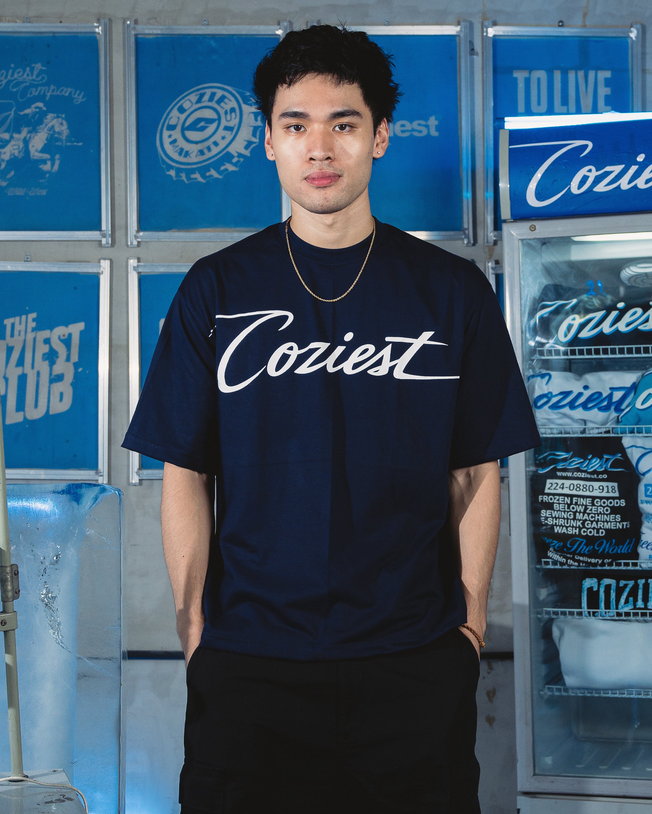 "Dealer Logo" Tee in Navy Blue