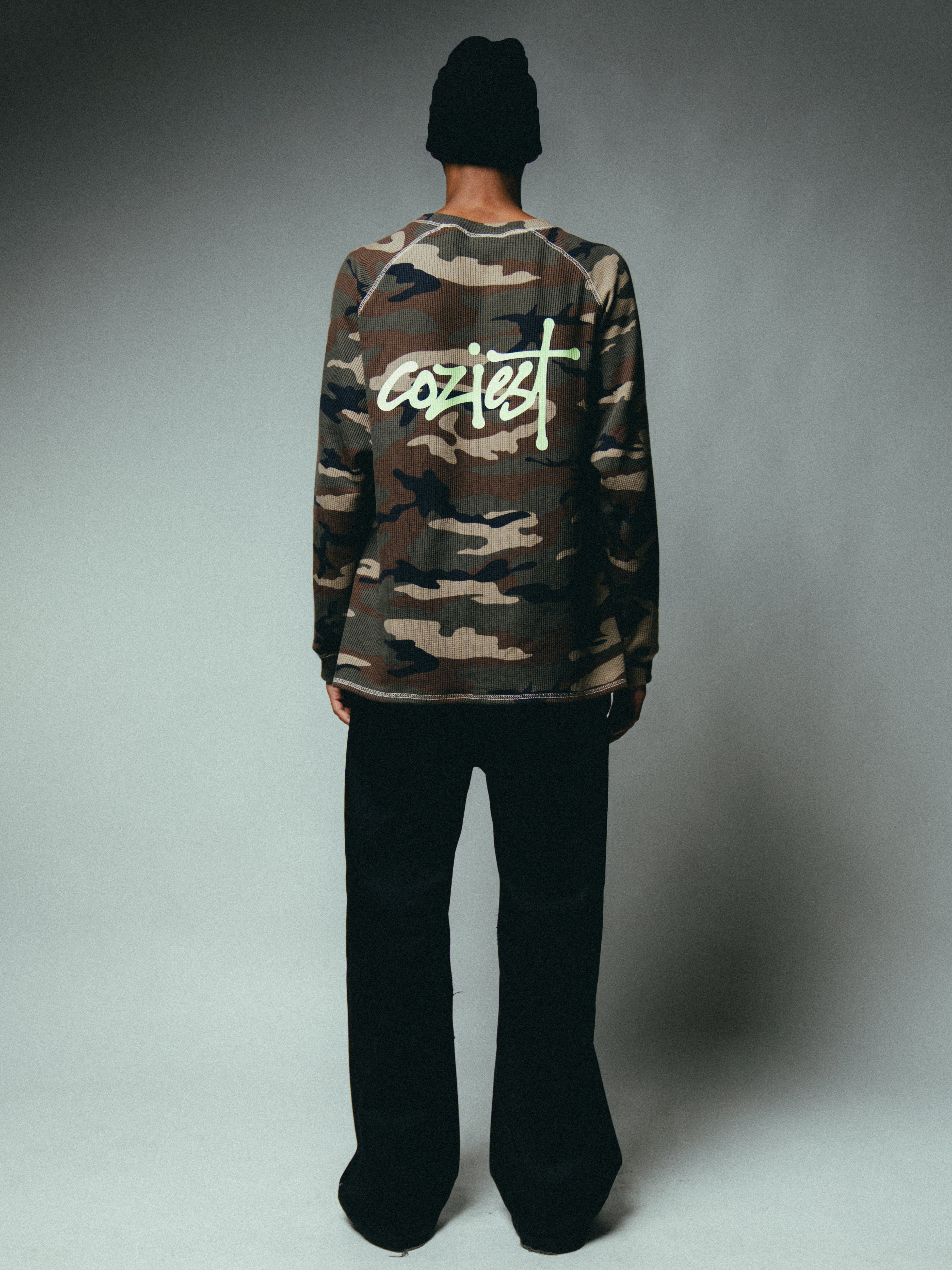 “Waffle Camou Lime” Longsleeve