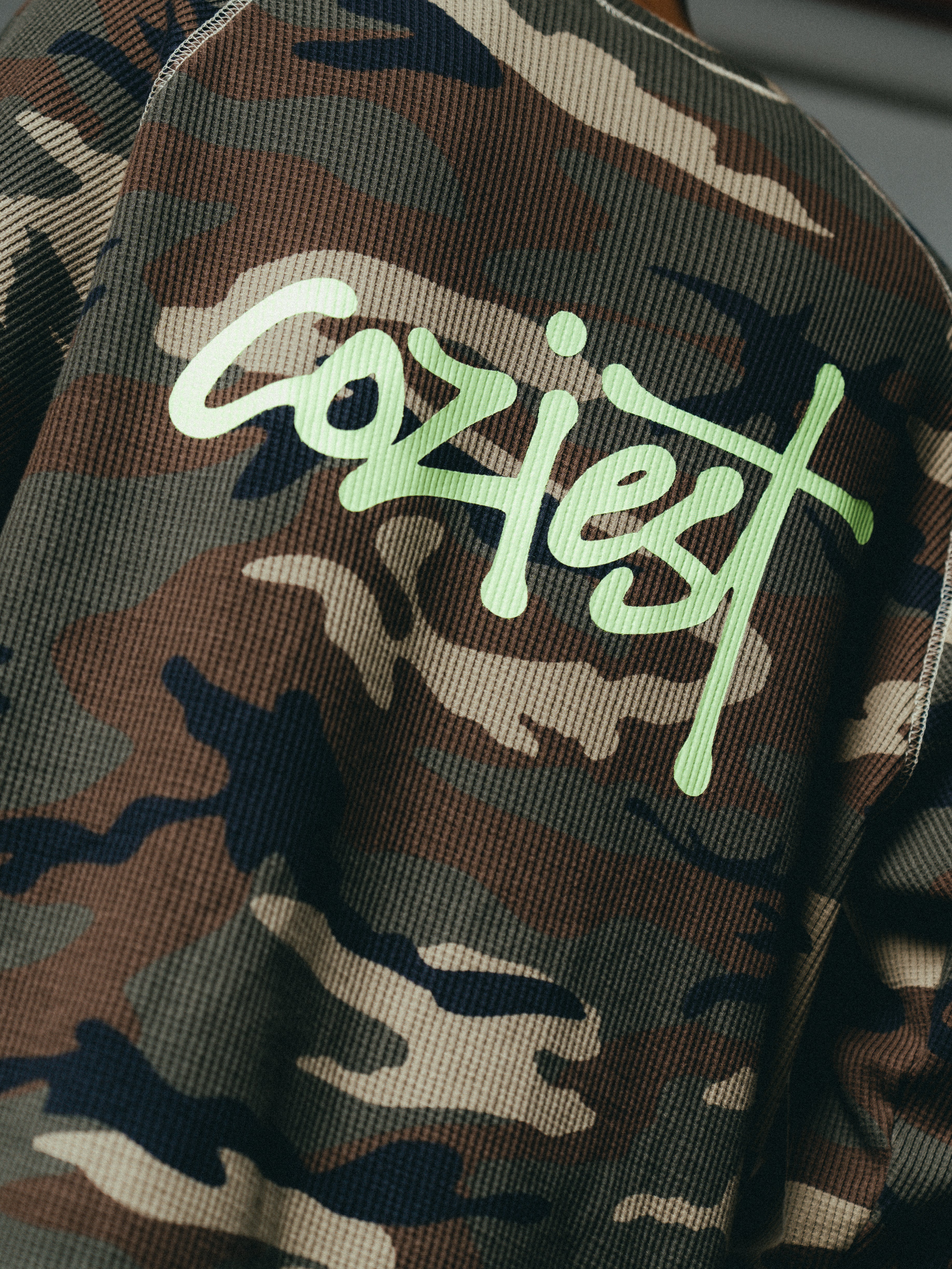“Waffle Camou Lime” Longsleeve