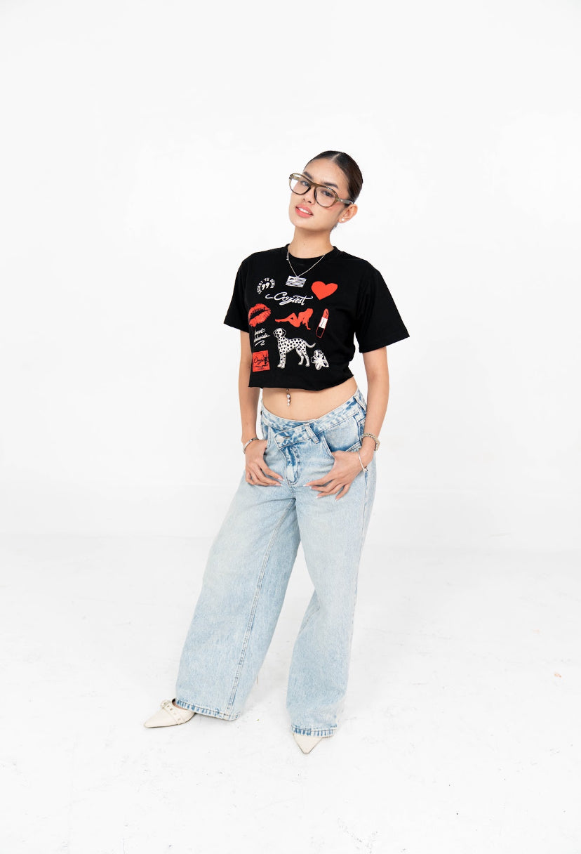 “26” Croptop in Black Colorway