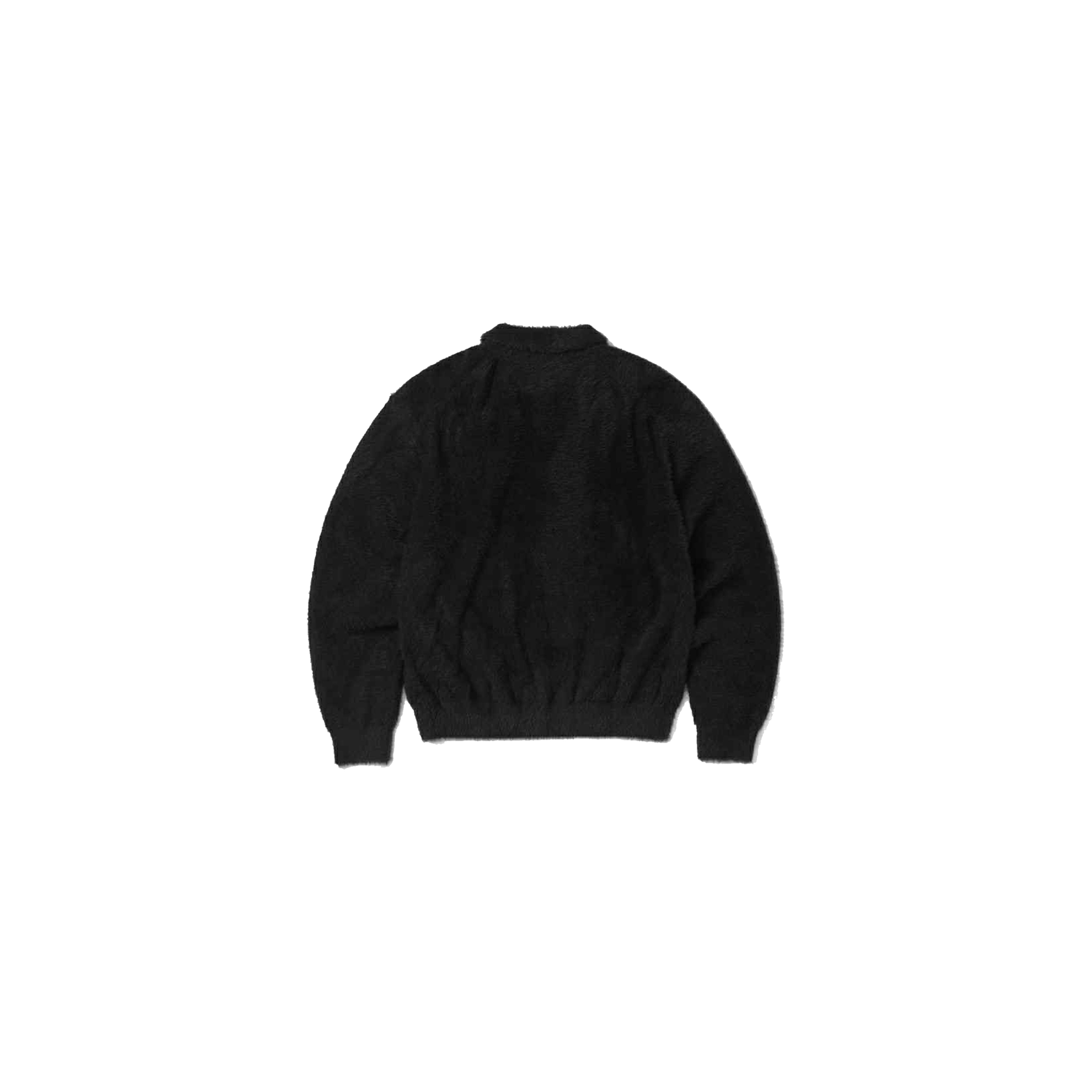 "Fur" Long Sleeve Polo in Black Colorway