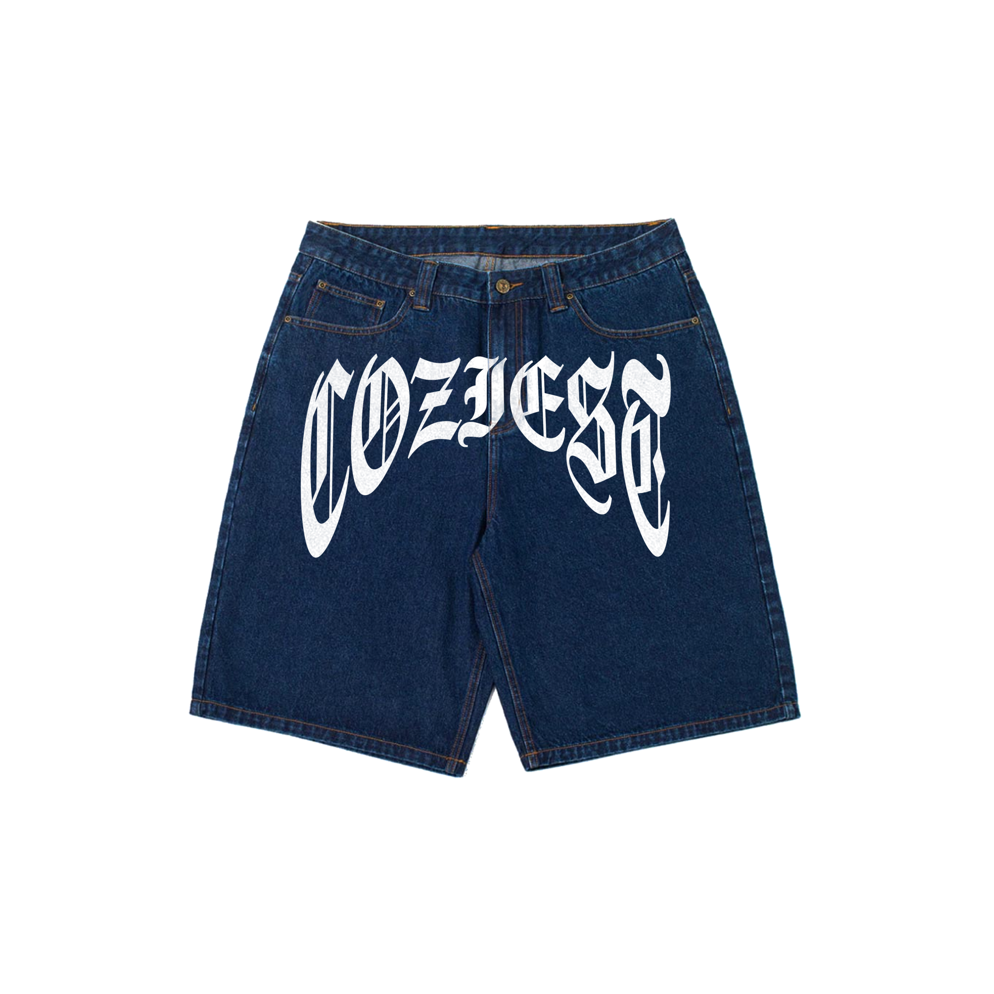 "OE" Jorts in Denim Blue Colorway