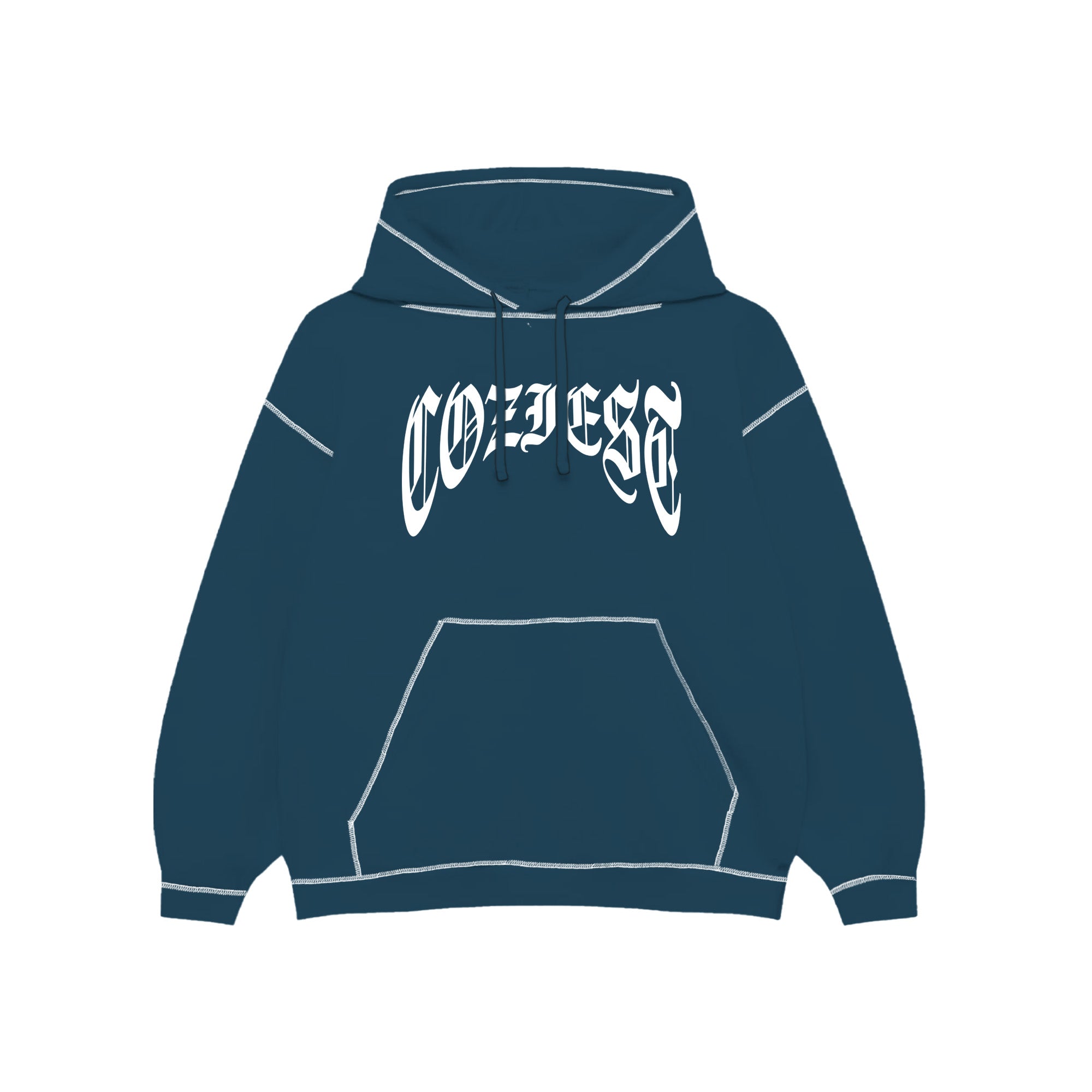 "Old English Arc" Hoodie in Blue Colorway