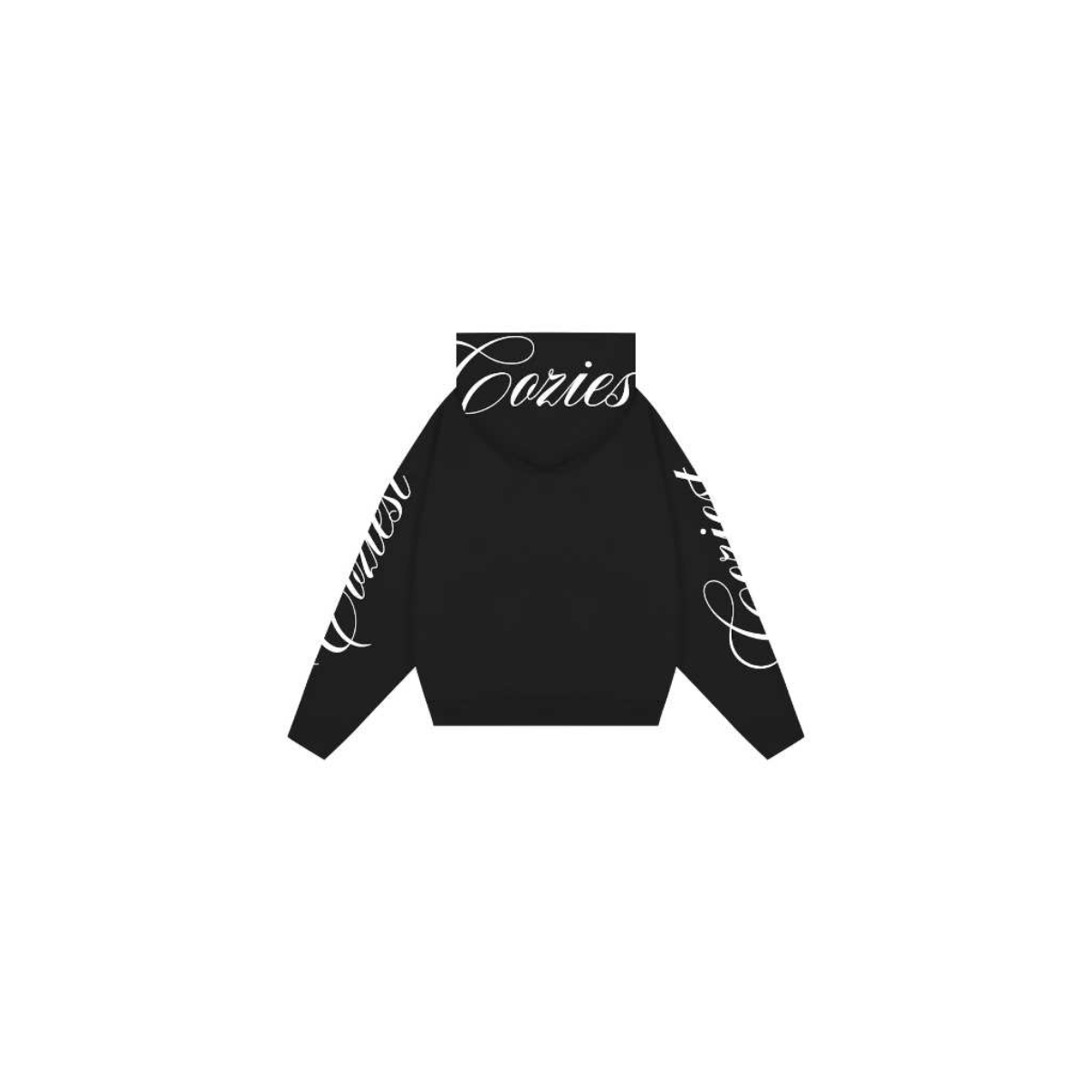 “Script” Hoodie in Black and Moss Green Colorway