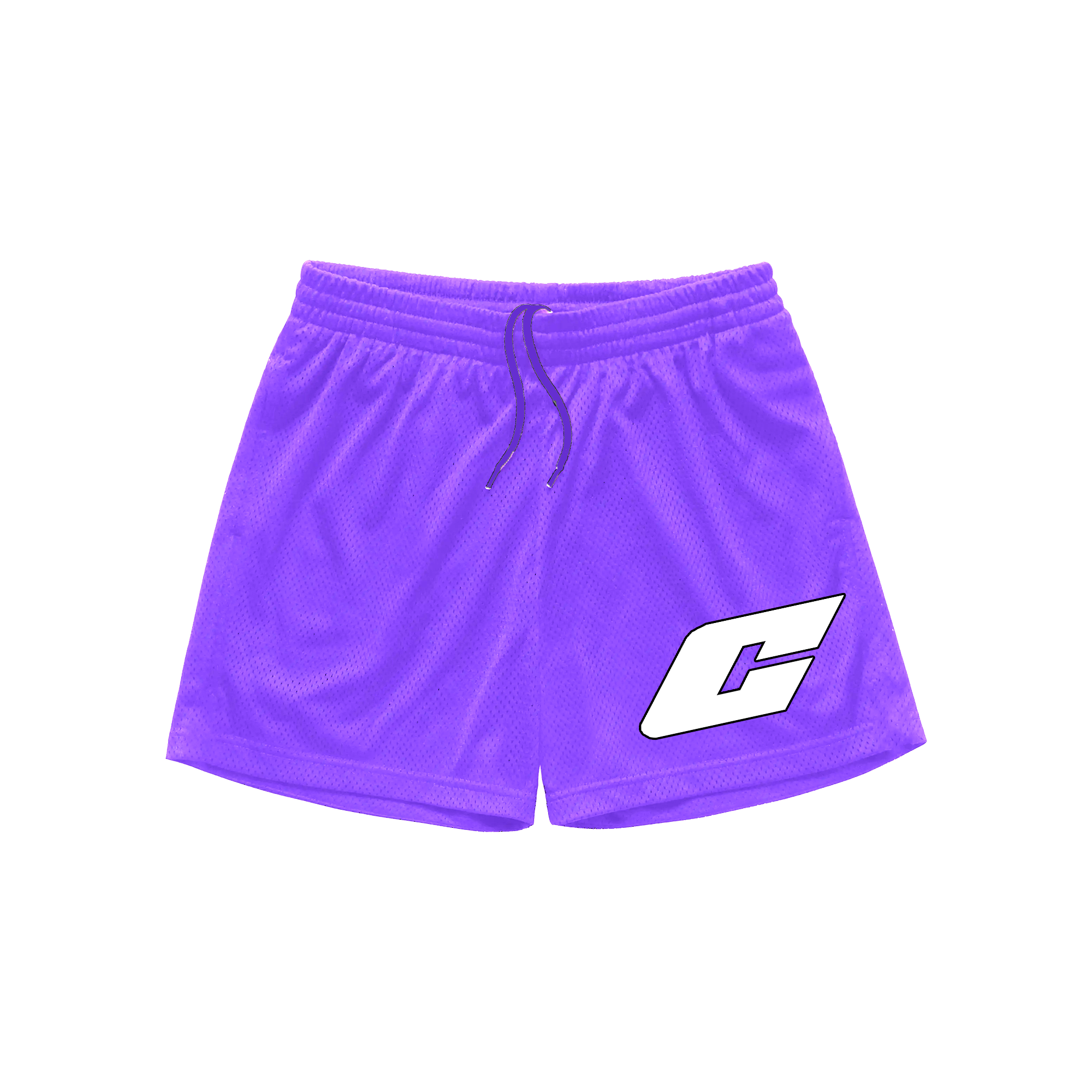 “C Logo” Mesh Shorts in Lavender Colorway