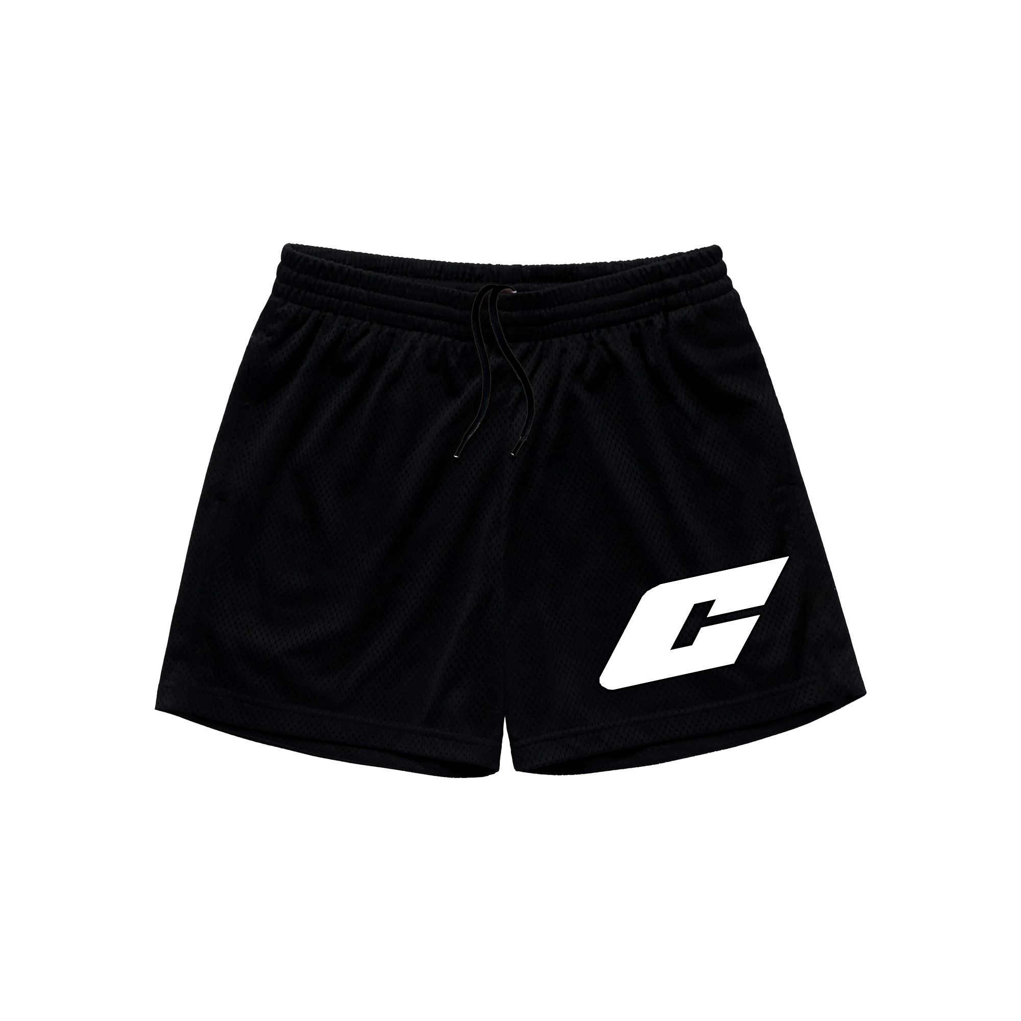 “C Logo” Mesh Shorts in Black Colorway