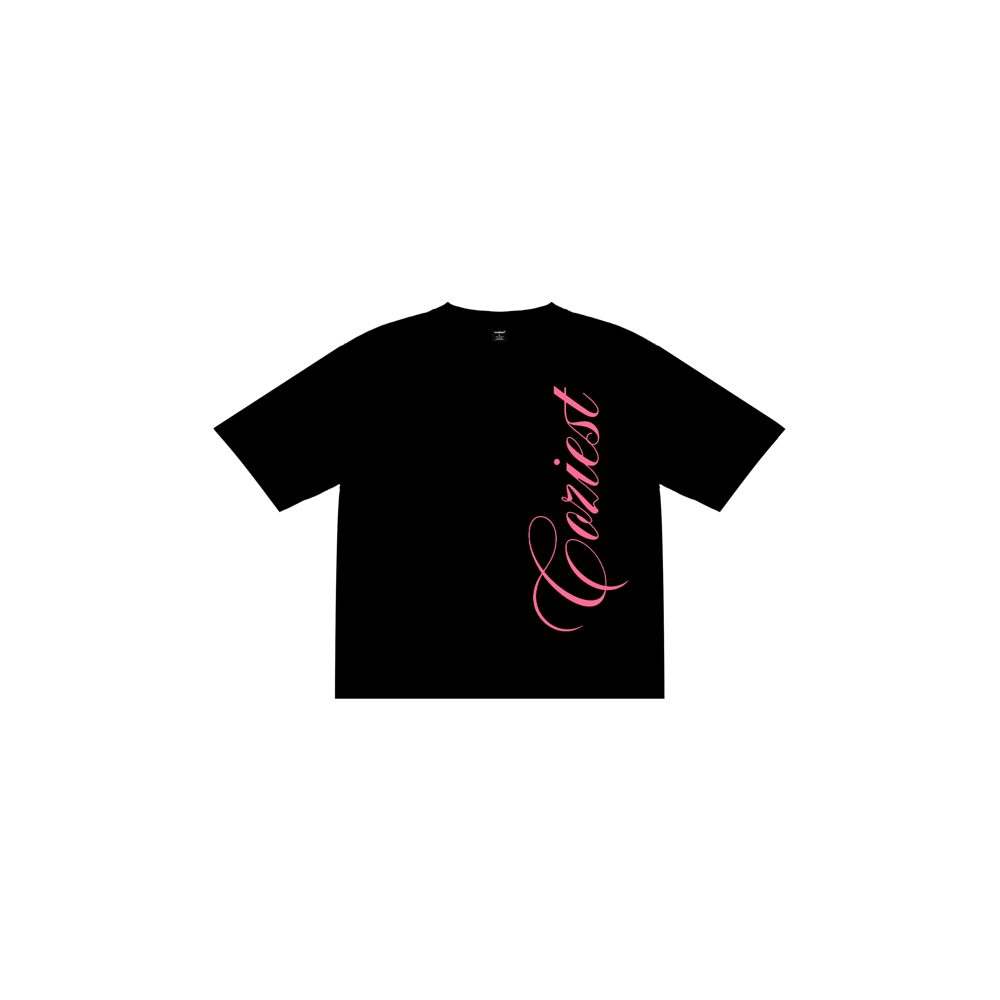 "Script Pink" Tee in Black Colorway