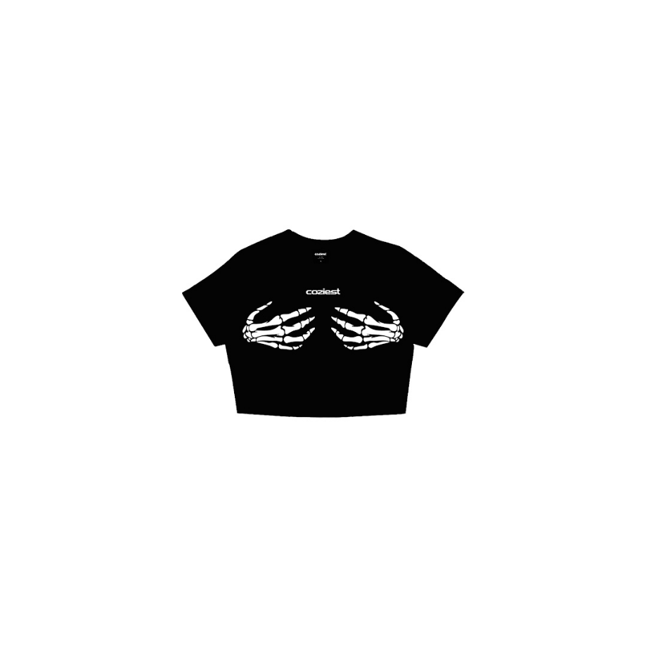 "Hands" Croptop in Black Colorway