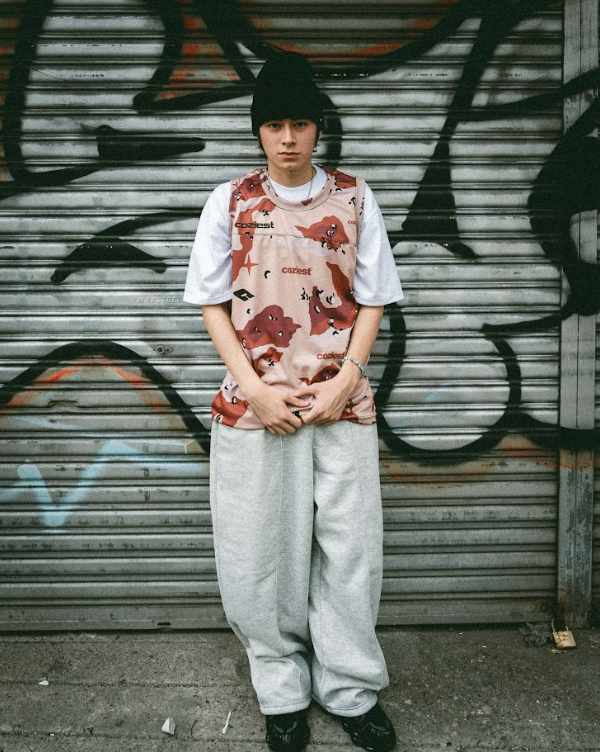 "Camou" Sando Jersey in Beige,Black and Green Colorway