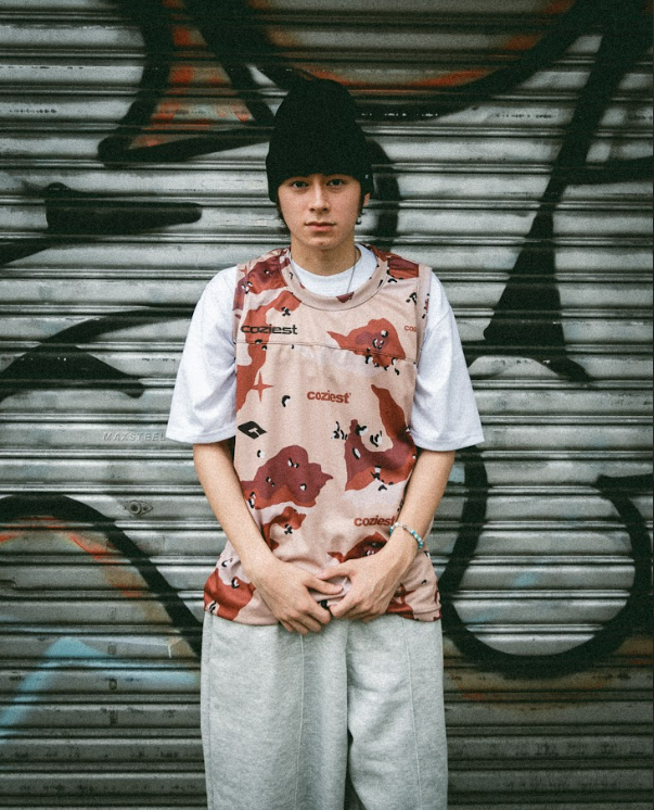 "Camou" Sando Jersey in Beige,Black and Green Colorway