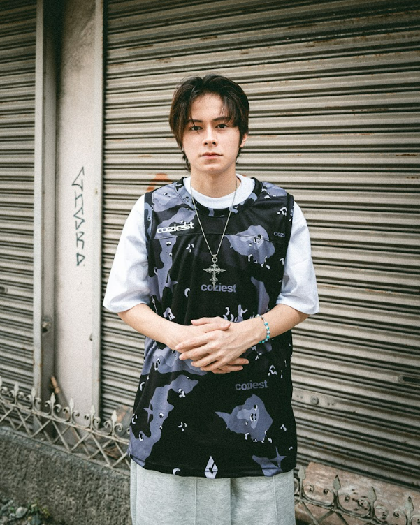 "Camou" Sando Jersey in Beige,Black and Green Colorway