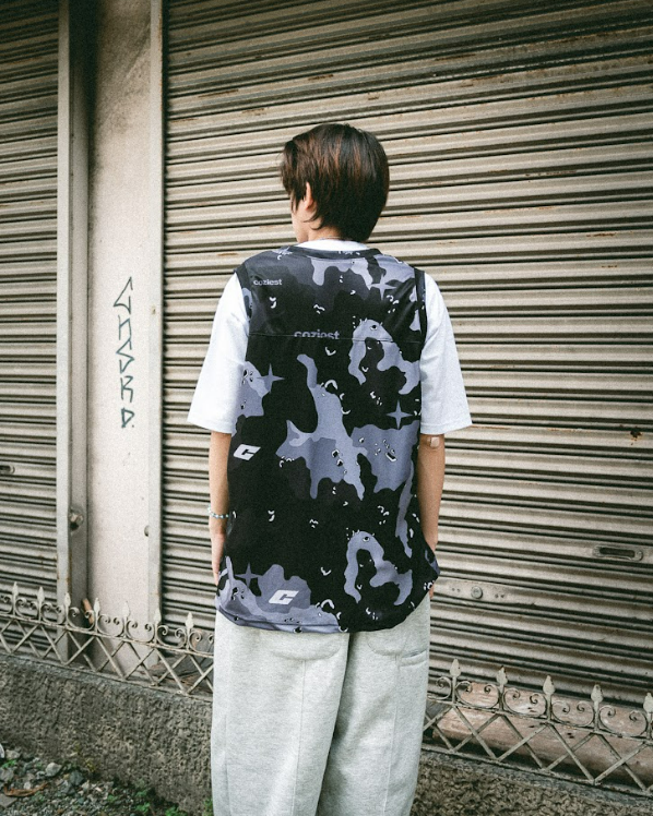 "Camou" Sando Jersey in Beige,Black and Green Colorway