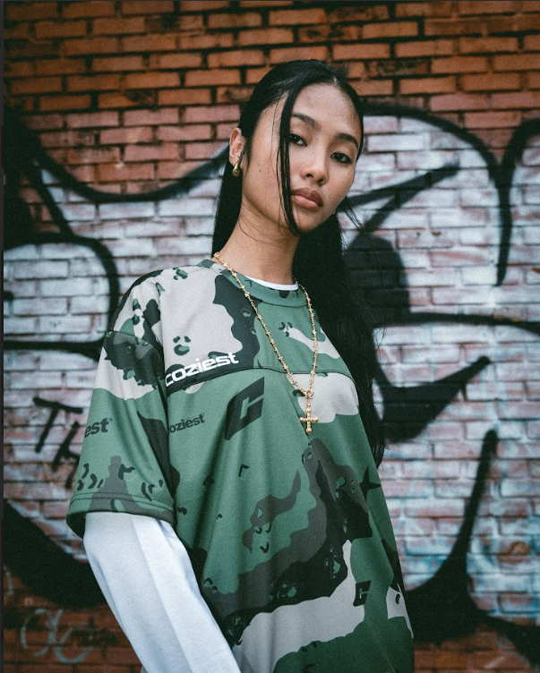 "Camou" Tee in Beige,Black and Green Colorway
