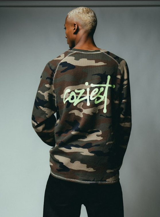 “Waffle Camou Lime” Longsleeve