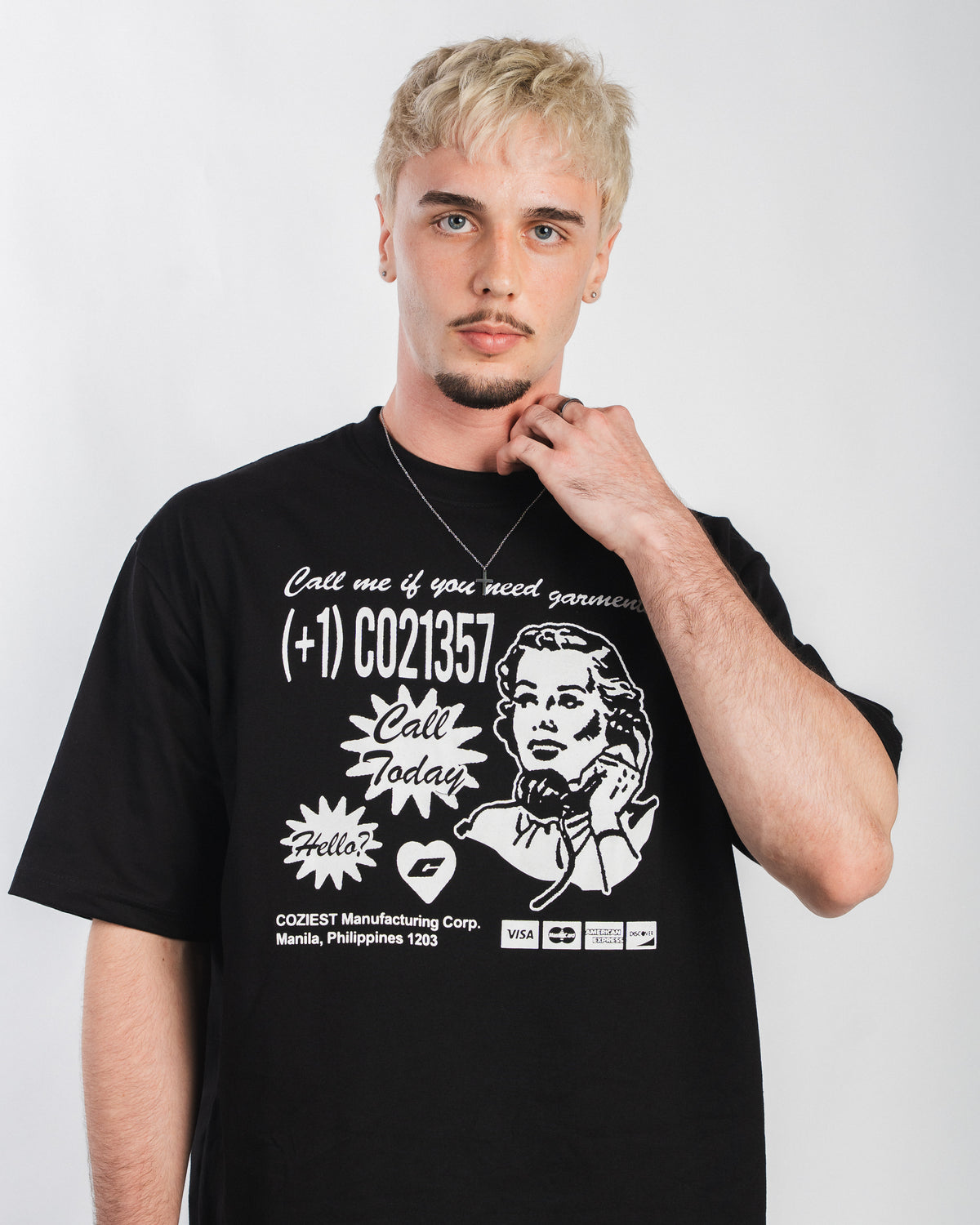 "Call Me" Tee in Black
