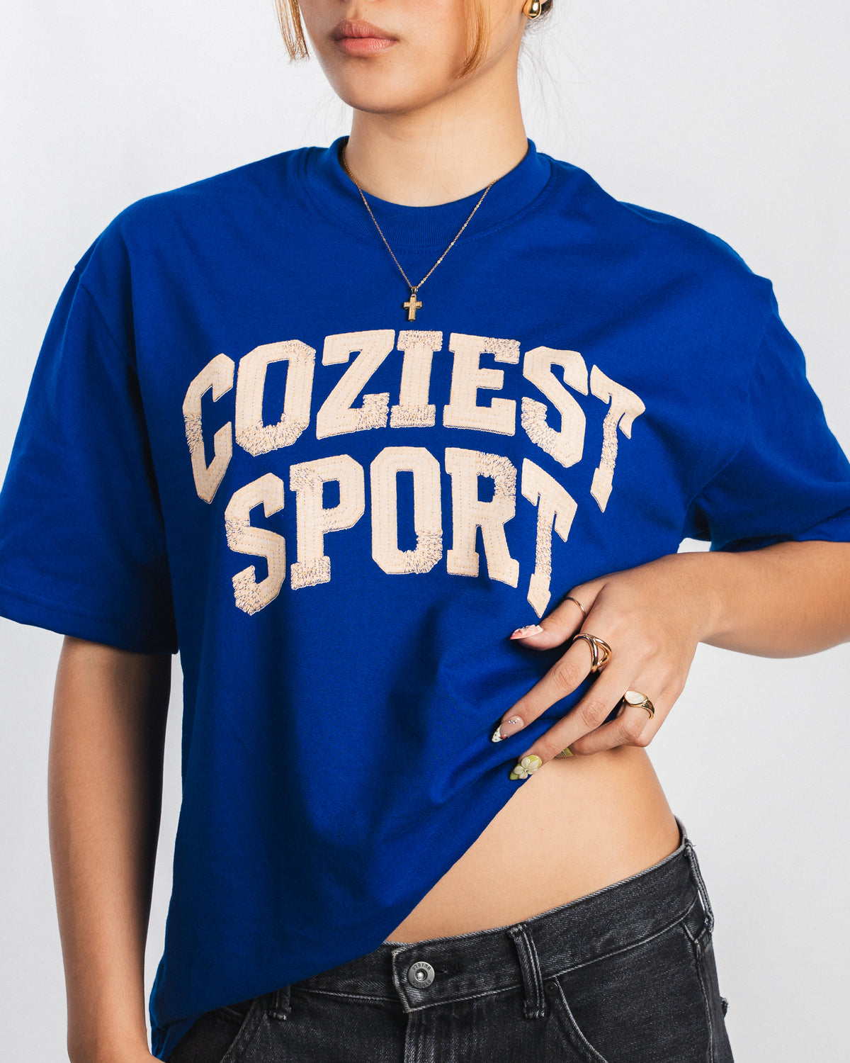 "Distressed" Tee in Blue