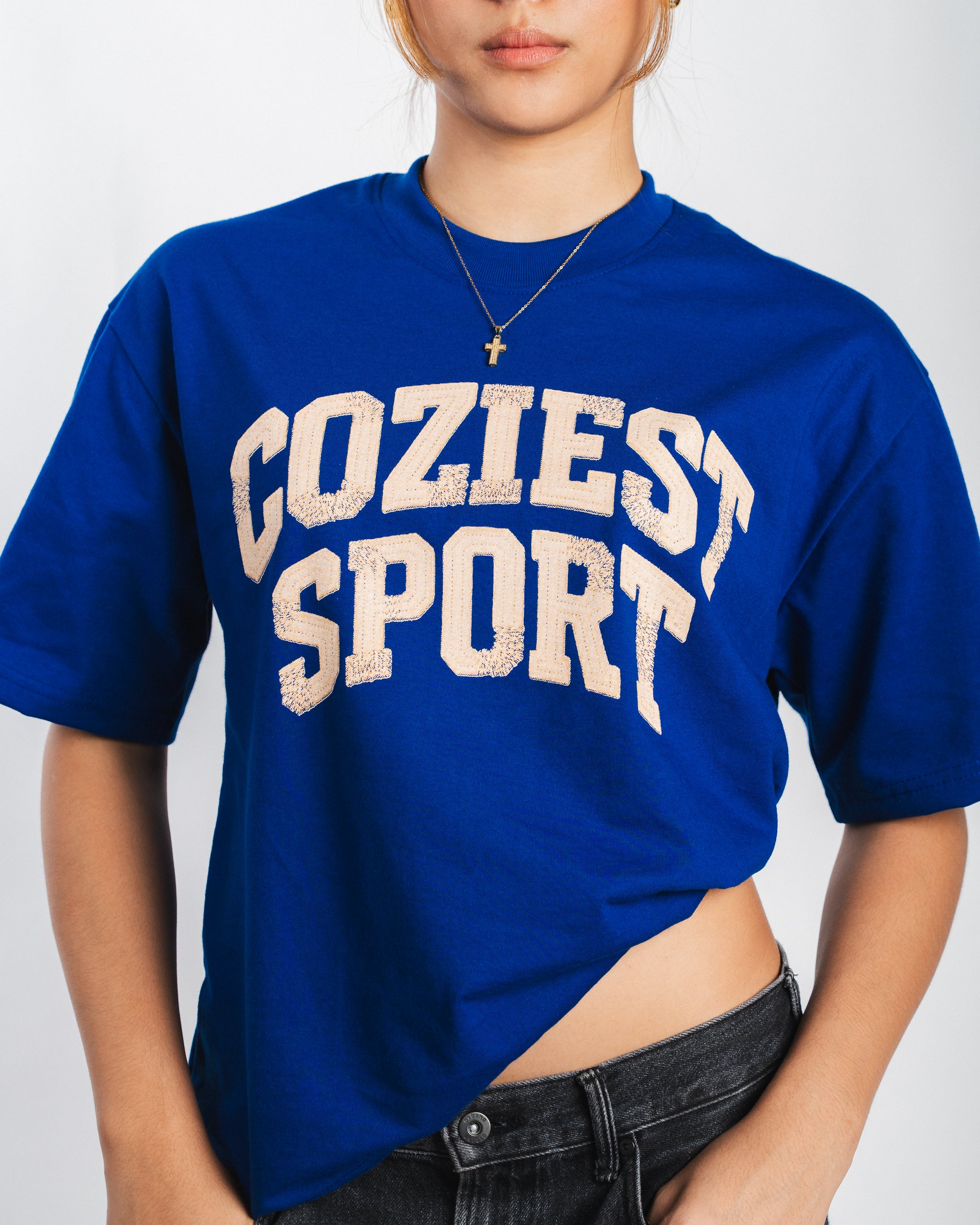 "Distressed" Tee in Blue