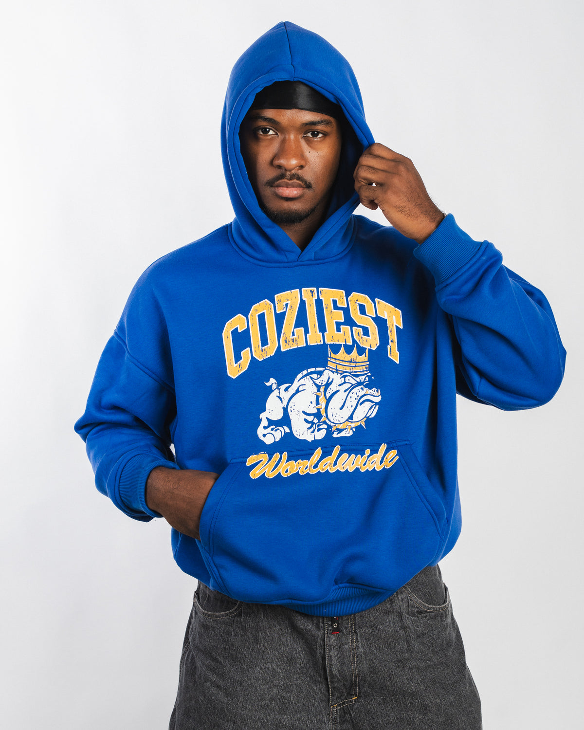 "Bullldog" Hoodie in Blue