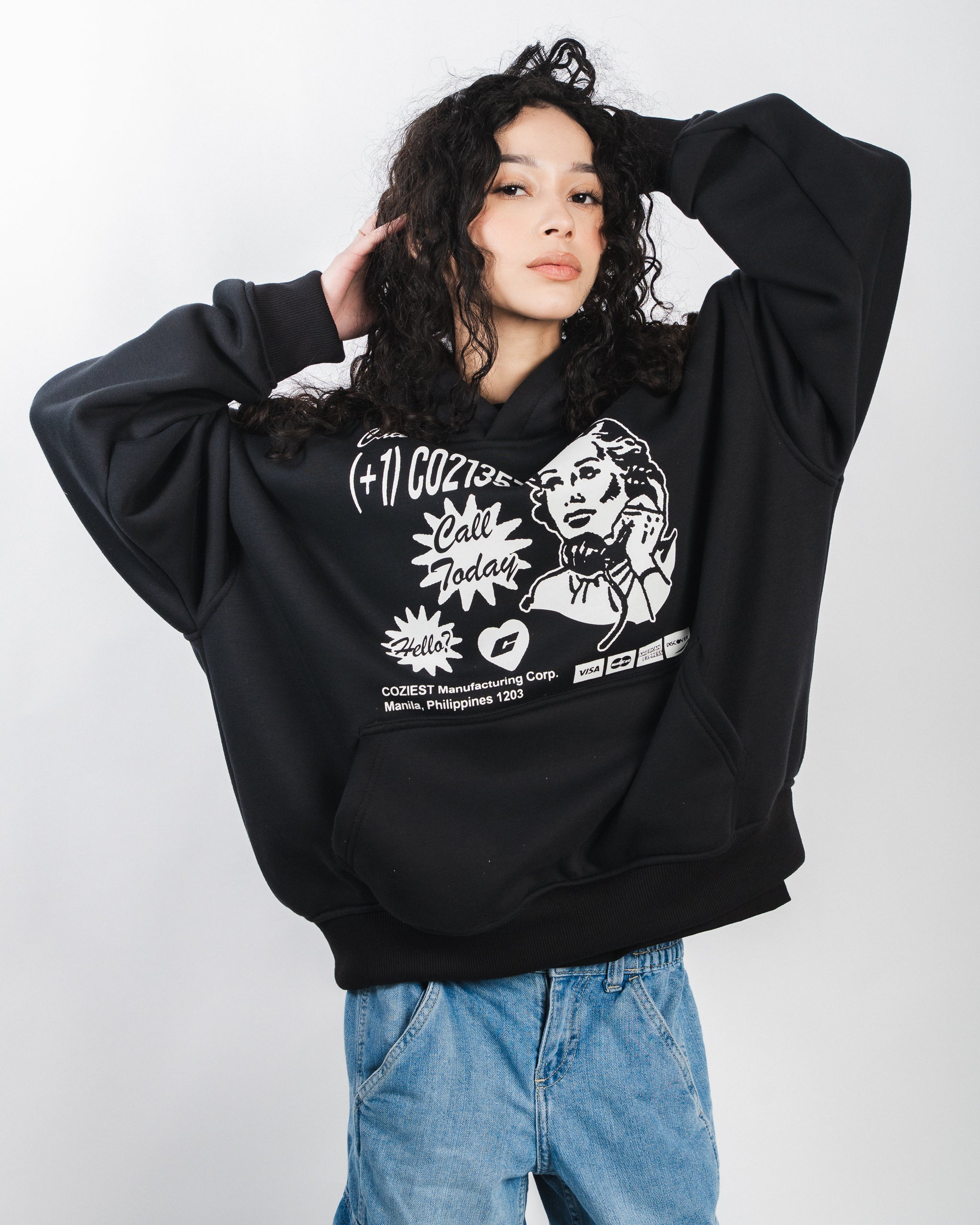 "Call Me" Hoodie in Black