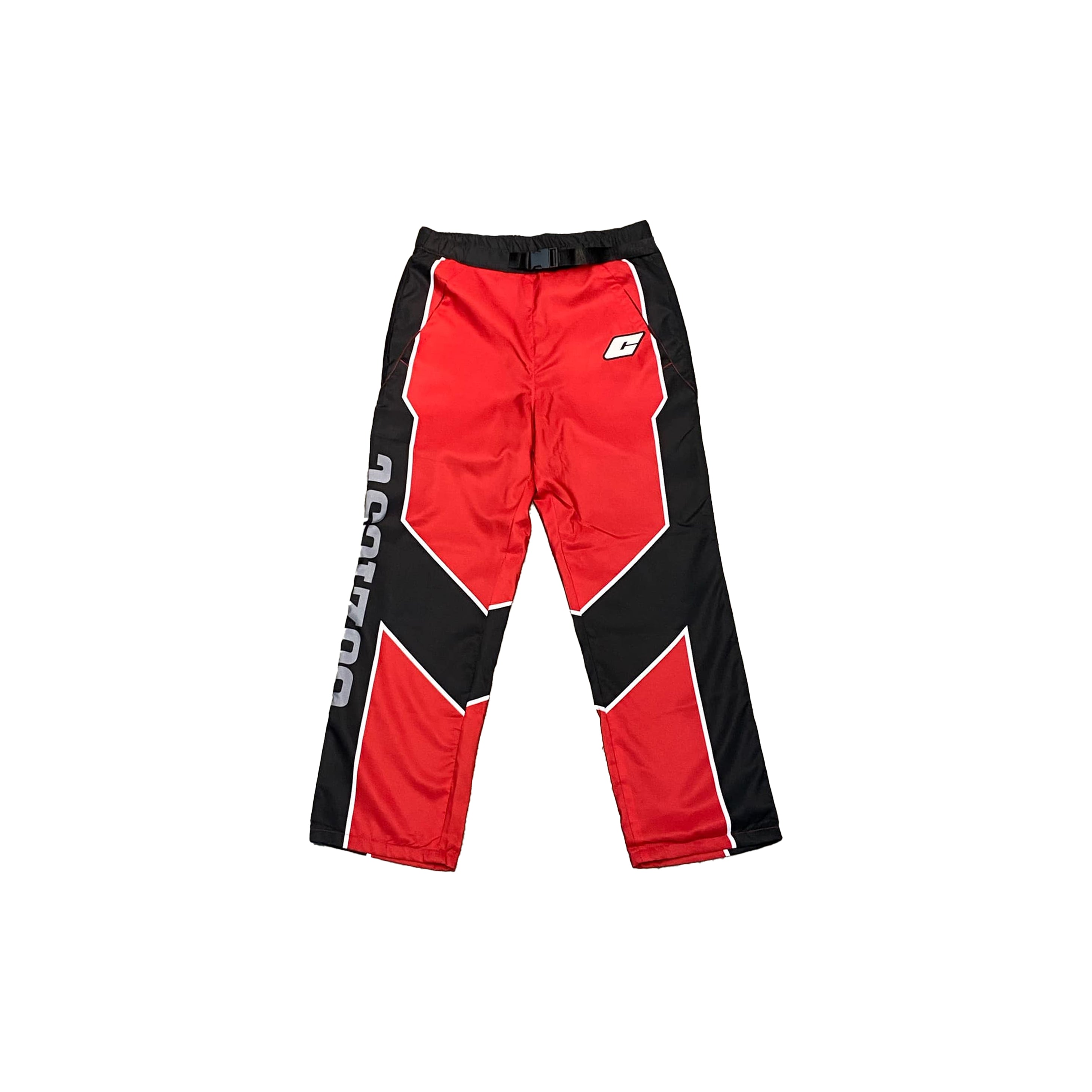 "6IX" Trackpants in Black,Red and White Colorway