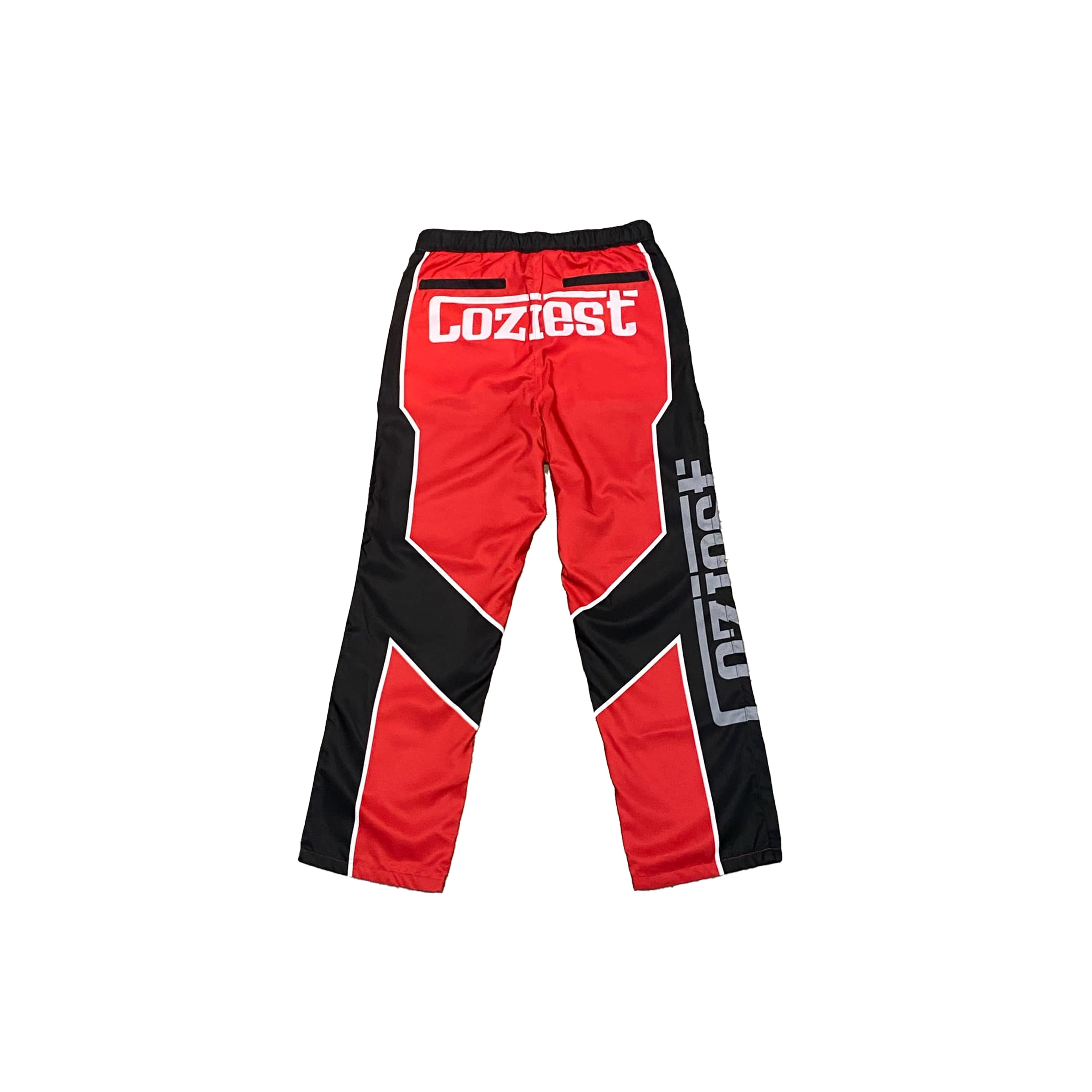 "6IX" Trackpants in Black,Red and White Colorway