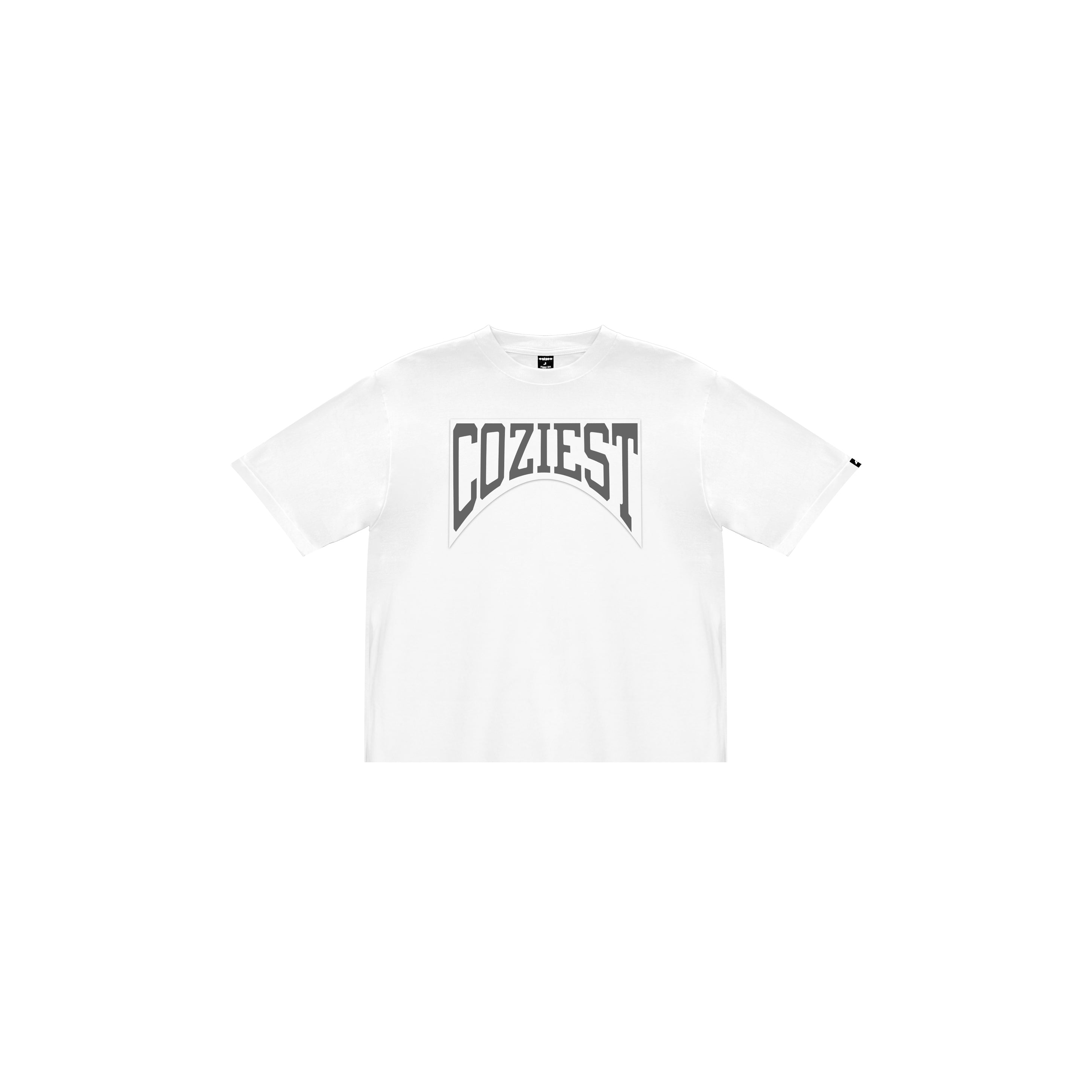 "Attached" Varsity Arc Tee in Black and White Colorway
