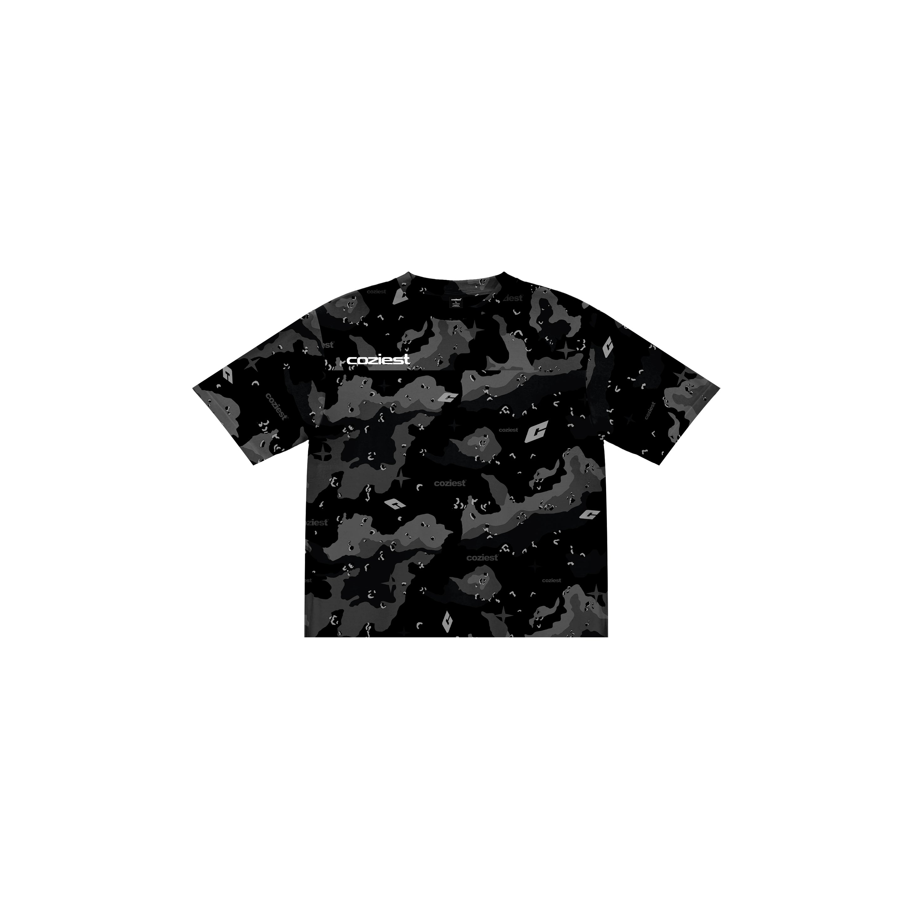"Camou" Tee in Beige,Black and Green Colorway