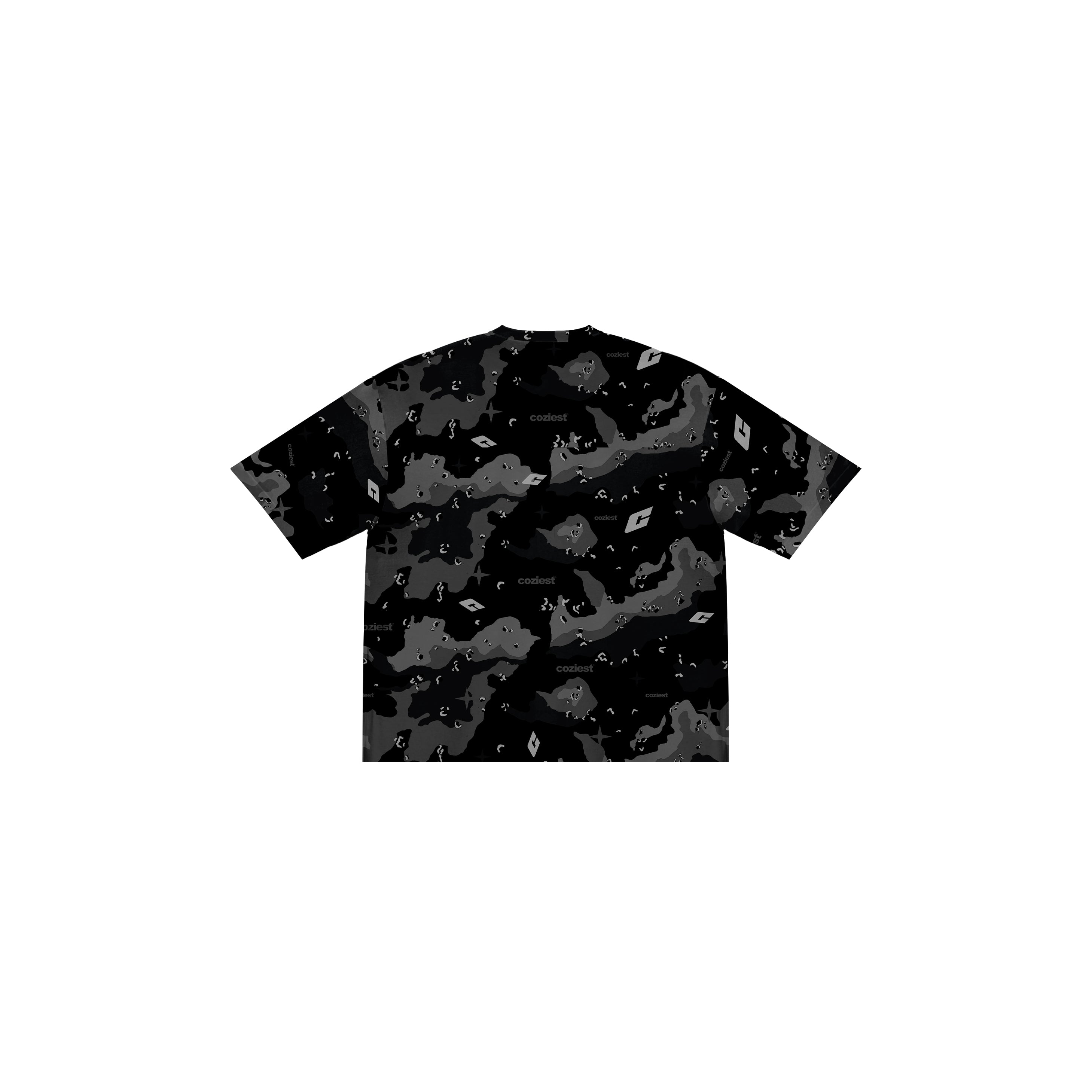 "Camou" Tee in Beige,Black and Green Colorway