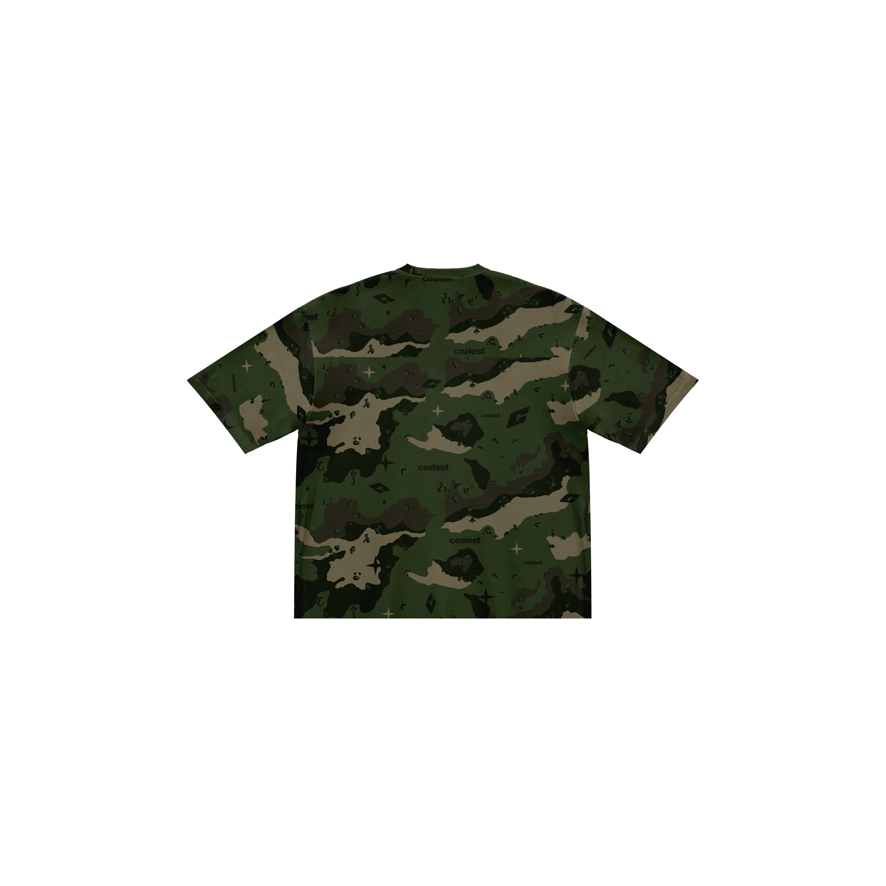 "Camou" Tee in Beige,Black and Green Colorway