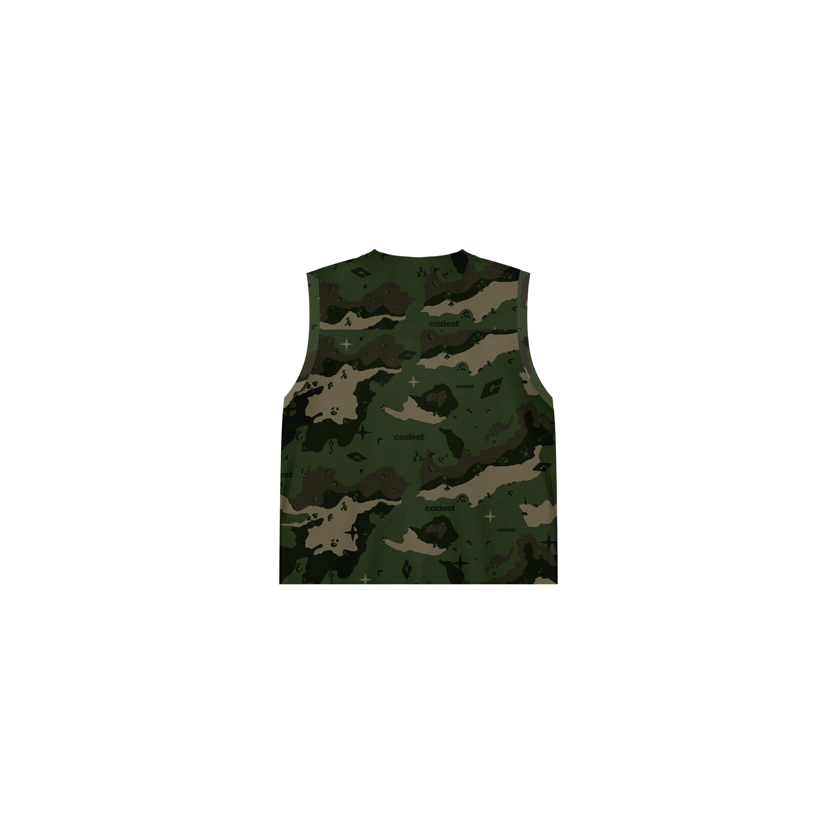 "Camou" Sando Jersey in Beige,Black and Green Colorway