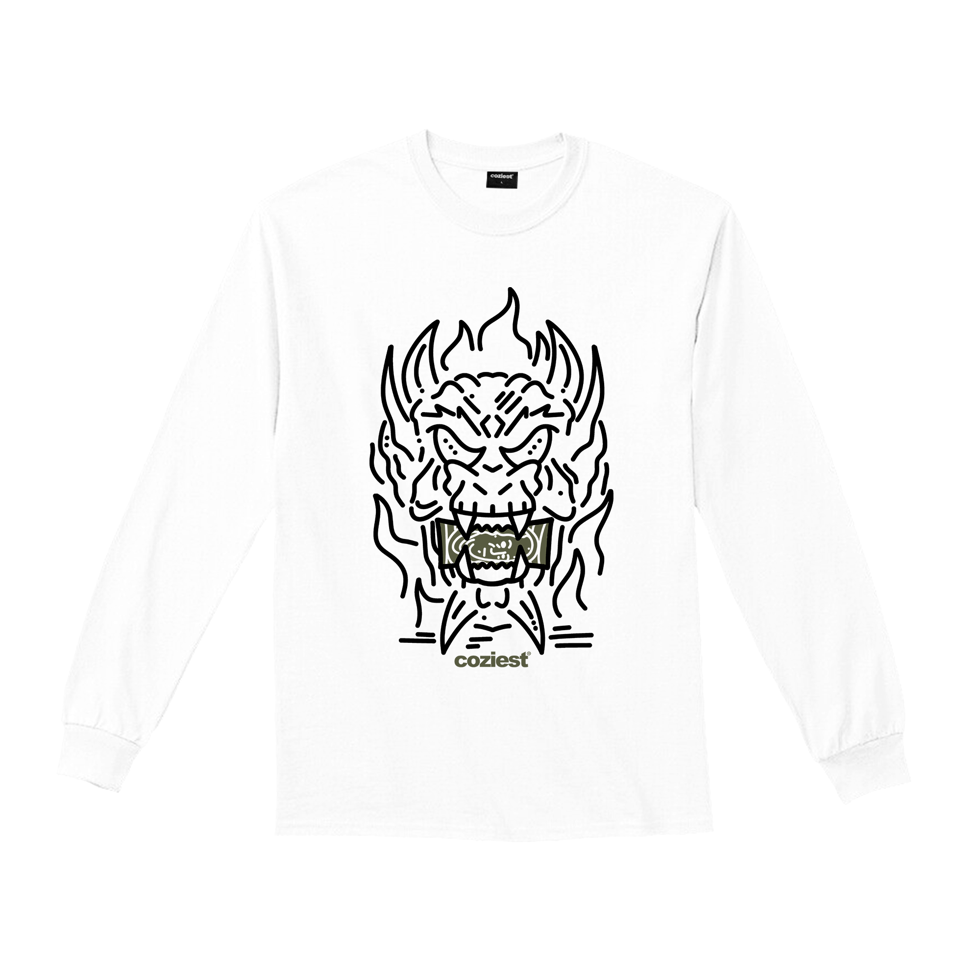 "Dragon" Long-Sleeves in White Colorway