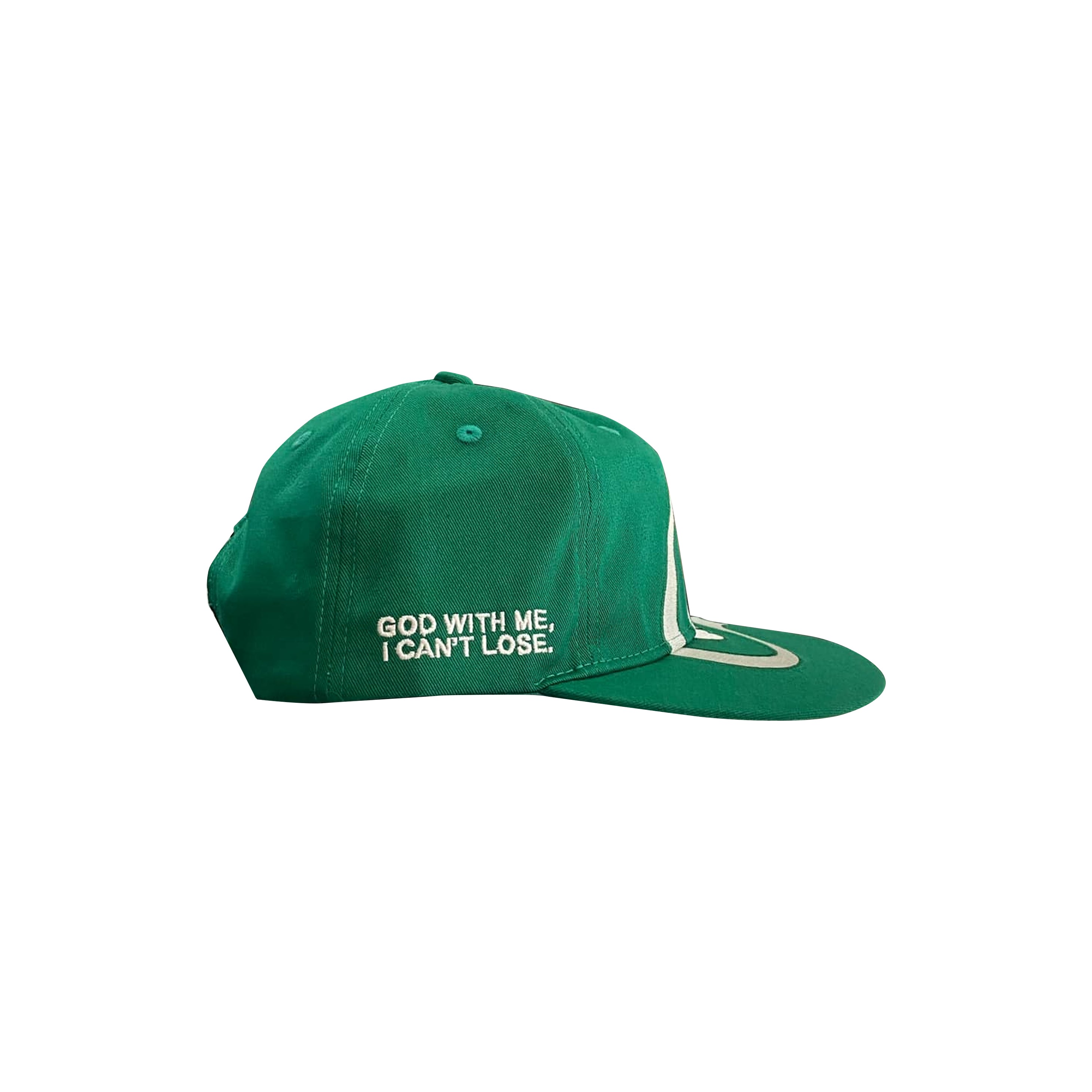 "College" Cap in Black and Green Colorway