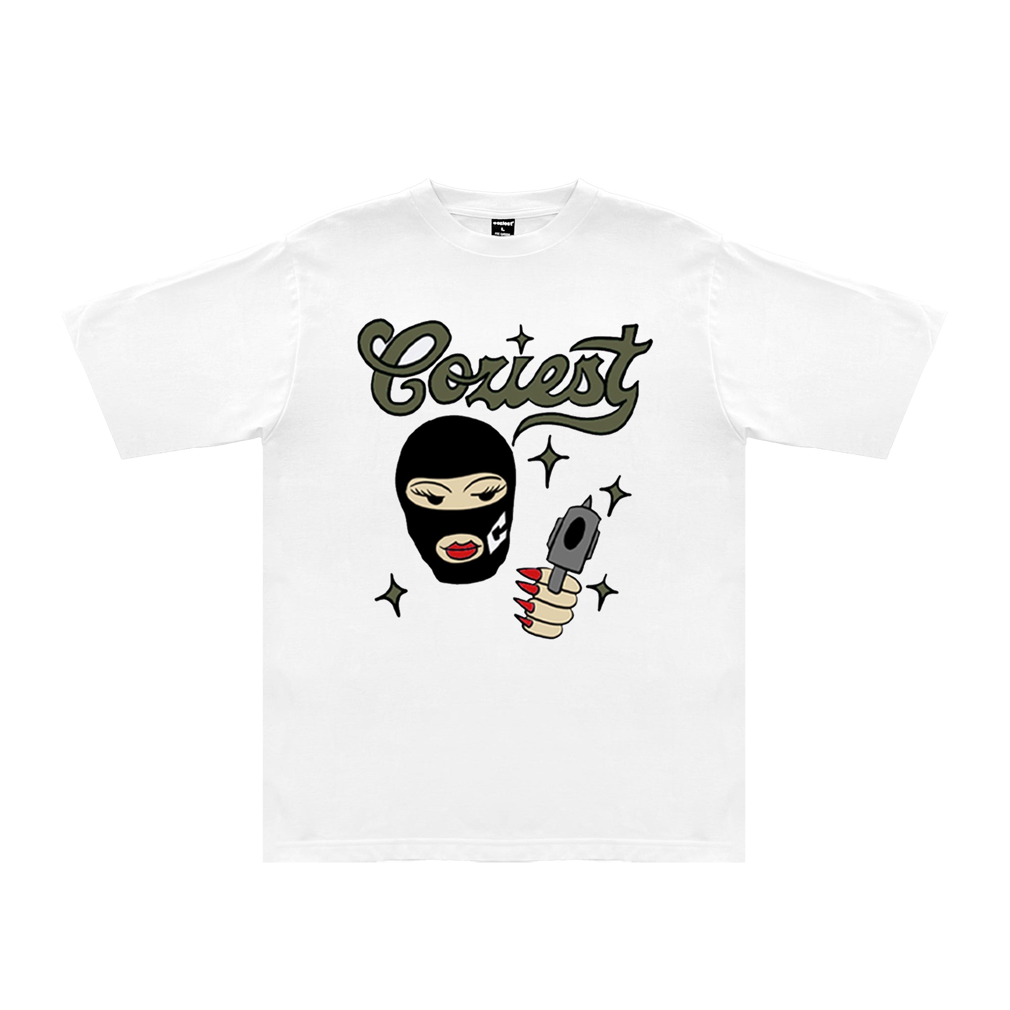 "Atcha" Tee in White Colorway
