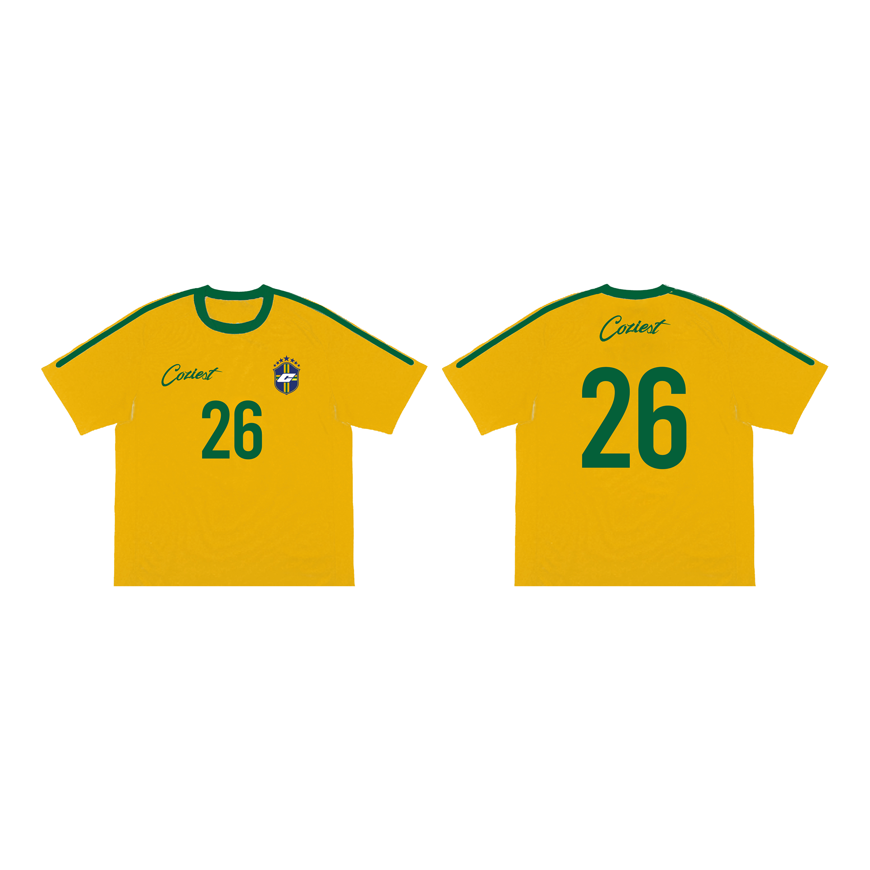“Summer Soccer” Jersey Tee in Mustard Colorway