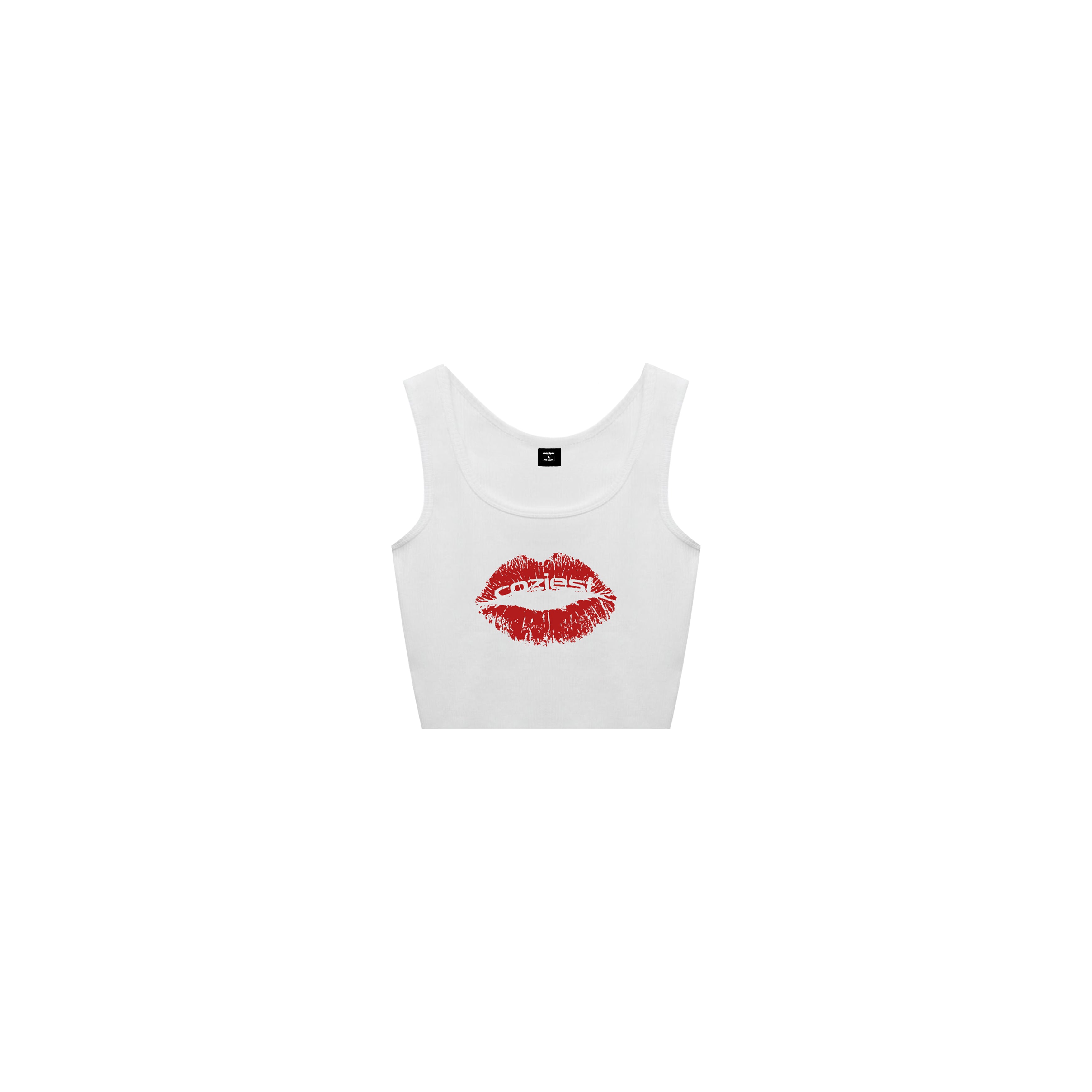 "Kiss Mark" Sando Crop in Cream Colorway