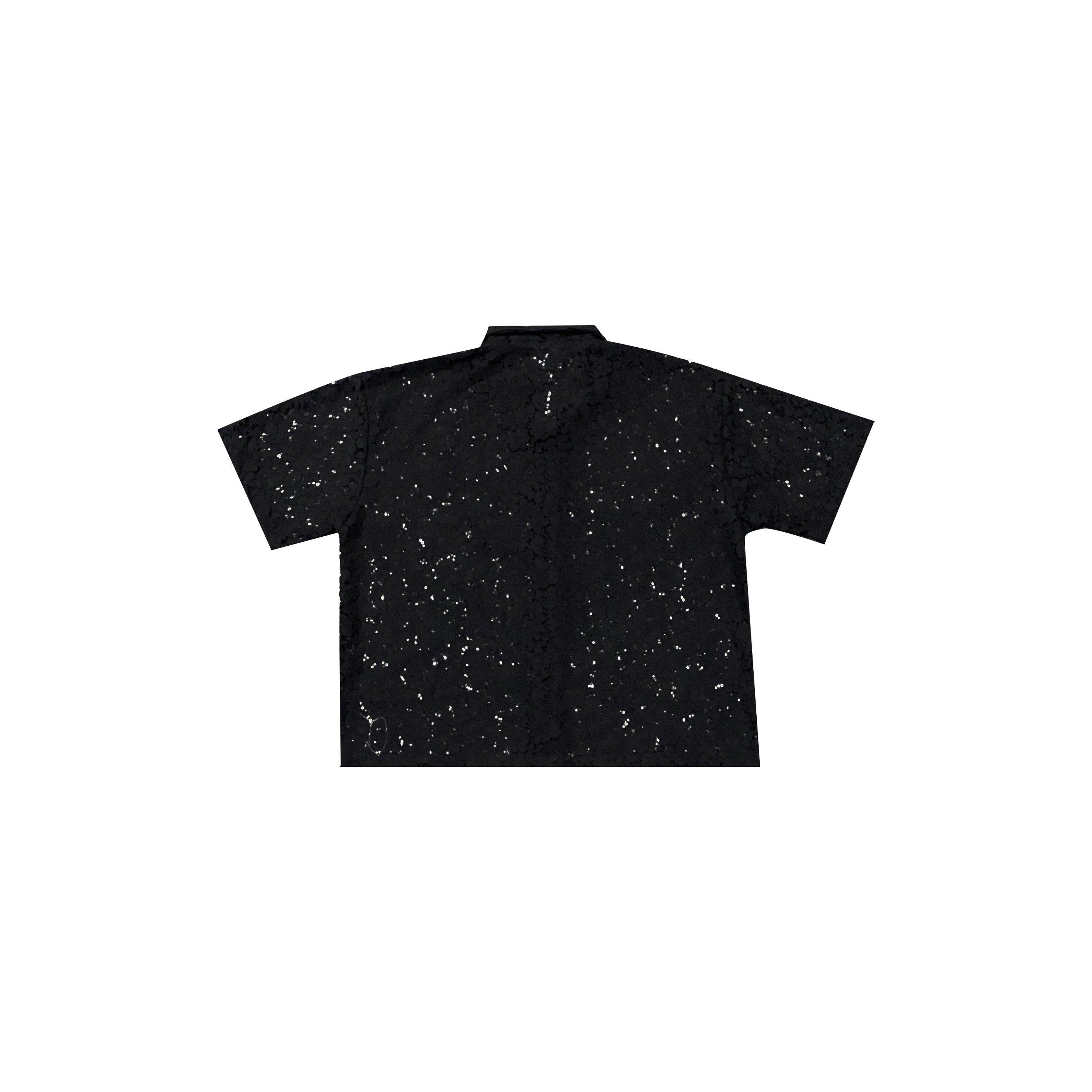 "Floral" Laced Polo in Black Colorway