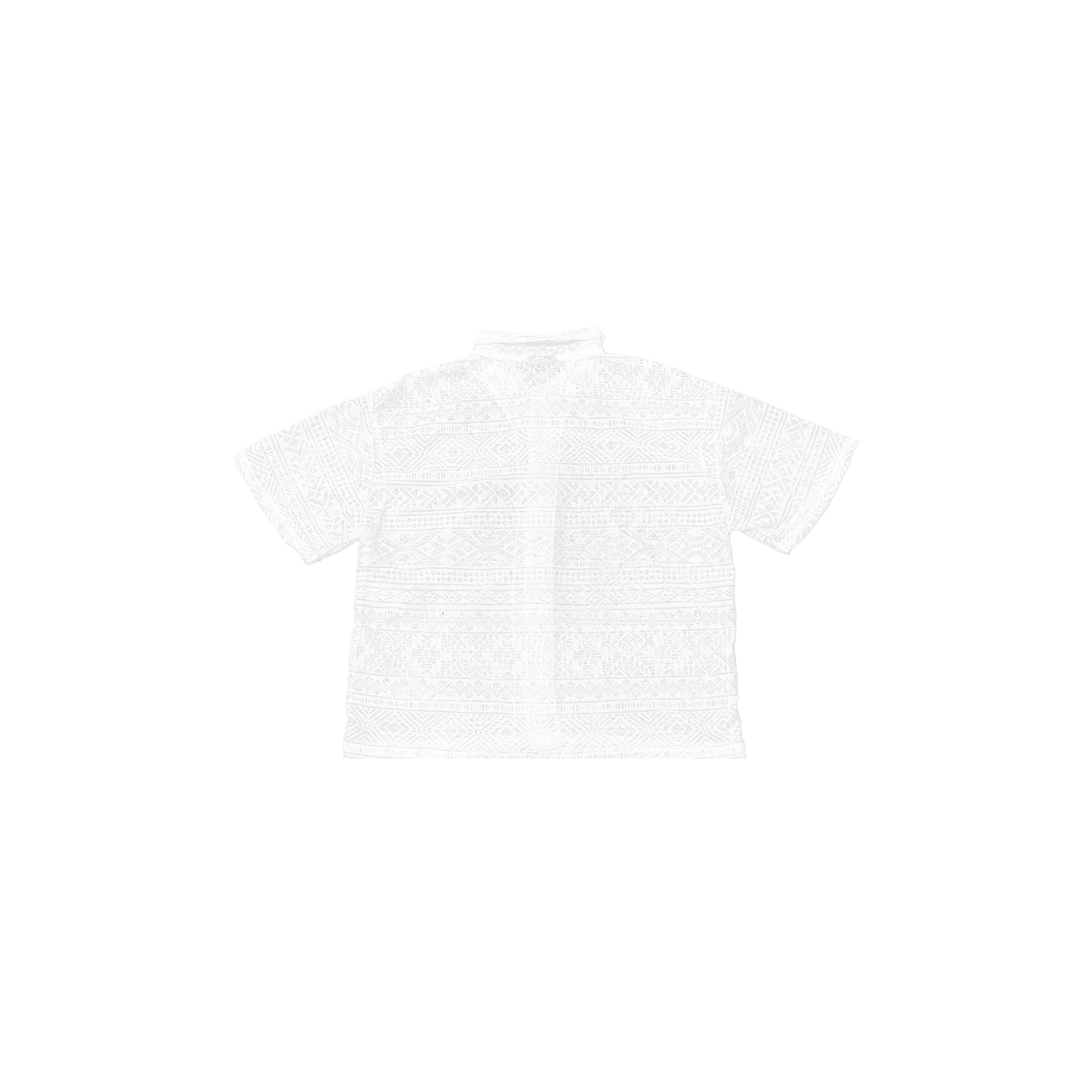 "Aztec" Laced Polo in White Colorway
